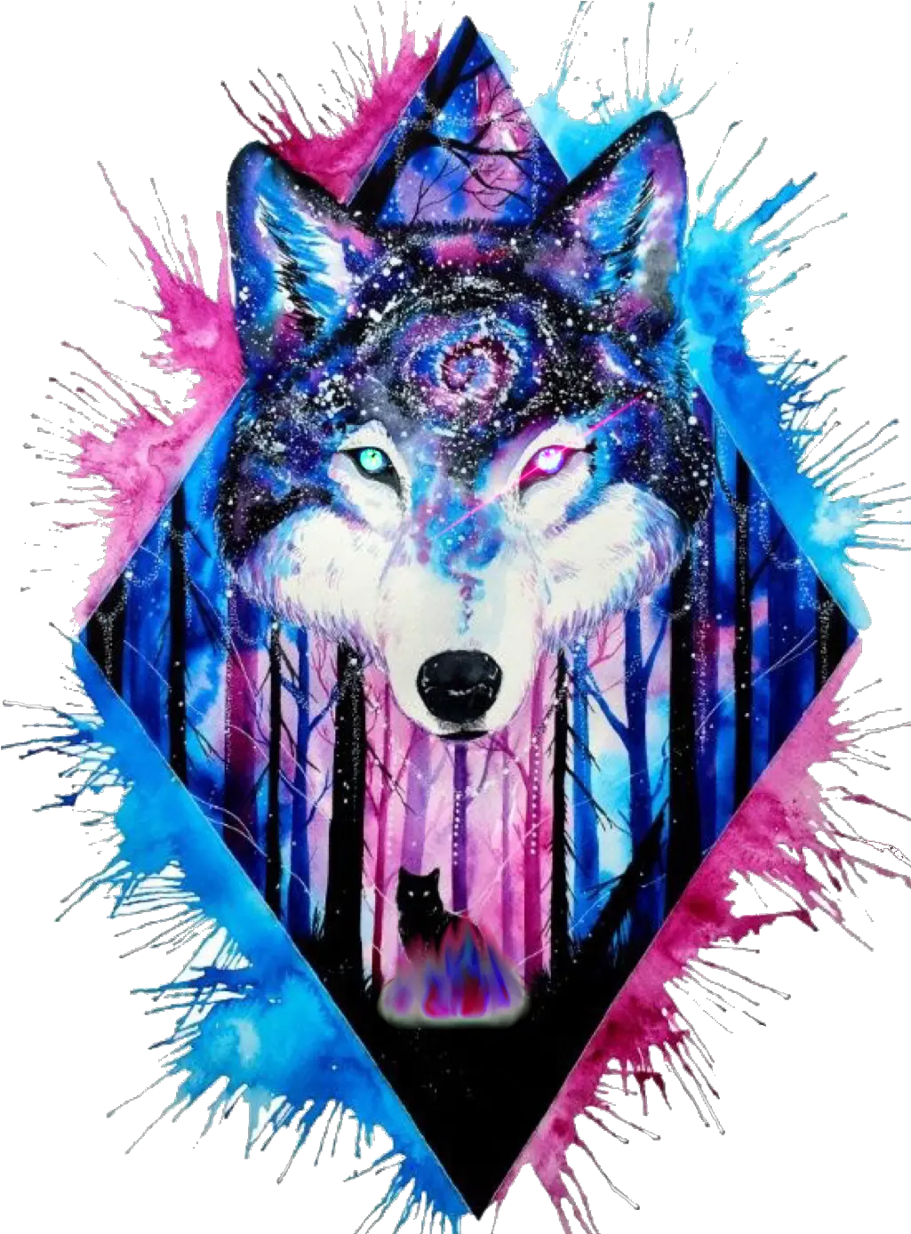  Galaxy Wolf Clipart Galaxy Wolf Tattoo Png Wolves Png