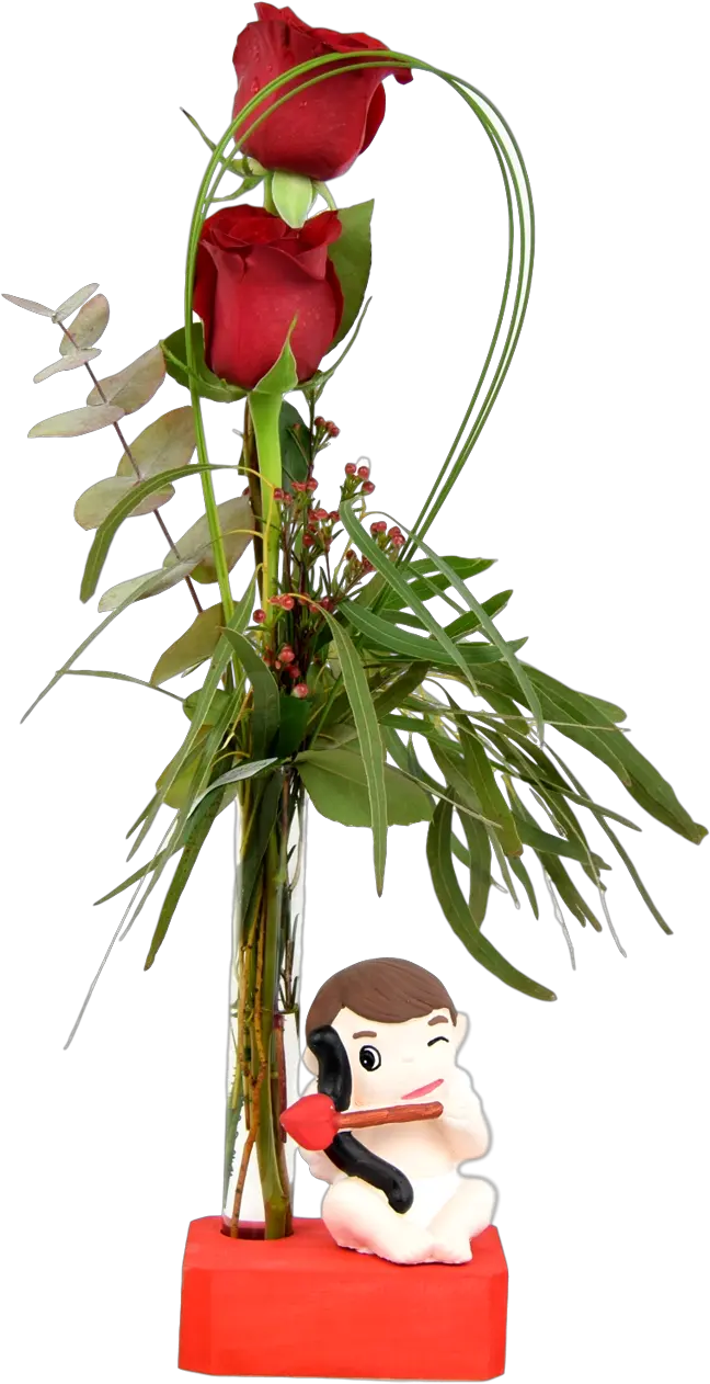  Rosas Rojas Para San Valentín Con Cupido Fictional Character Png Rosas Rojas Png