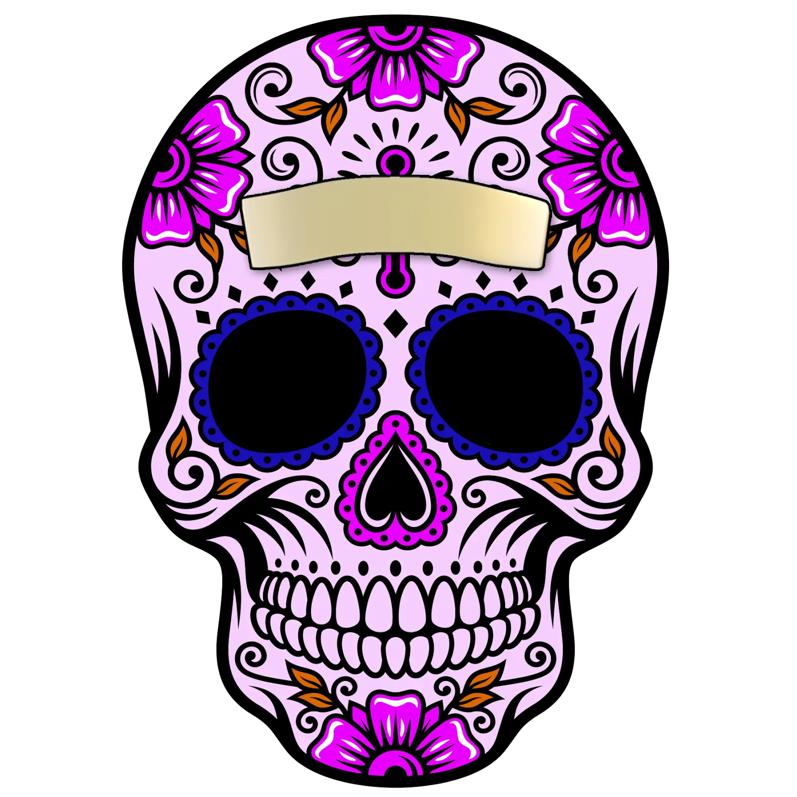  Crossbones Png Transparent Background Flower Sugar Skull Calavera Png