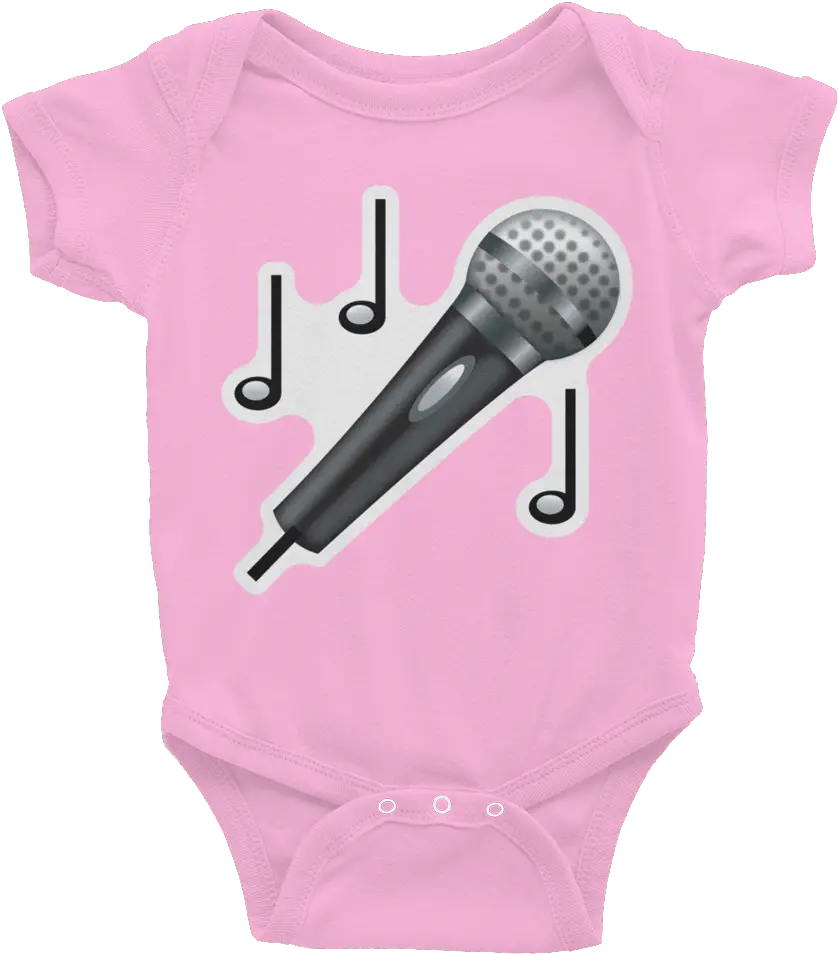  Emoji Baby Short Sleeve One Piece Mic Emoji Png Microfono Png