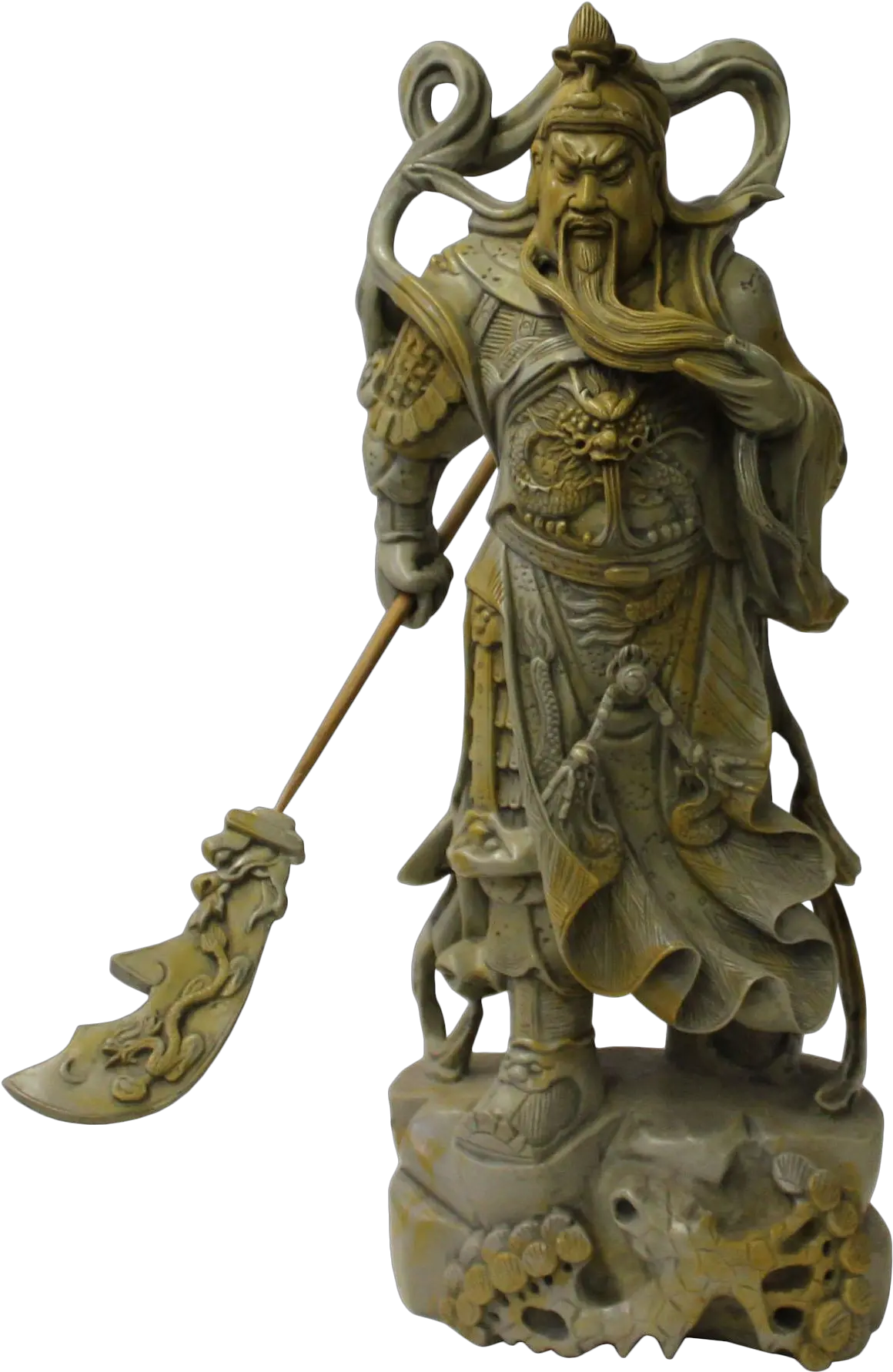  Chinese Gray Brown Color Standing General Guan Kwan Kong Statue General Kwan Statue Png Kong Png