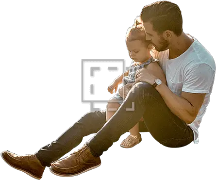  Man Holding Child Sitting People Setting Png Man Sitting Png