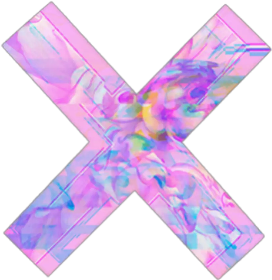  Glitch Art Pink Cross X Aesthetic Png Glitch Png