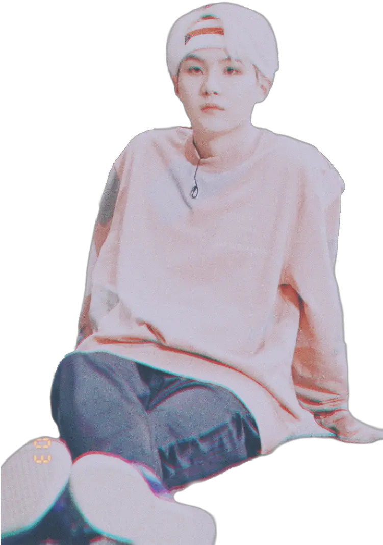  Retro Yoongi Sticker Png Suga Bts Kpop E Sitting Yoongi Png