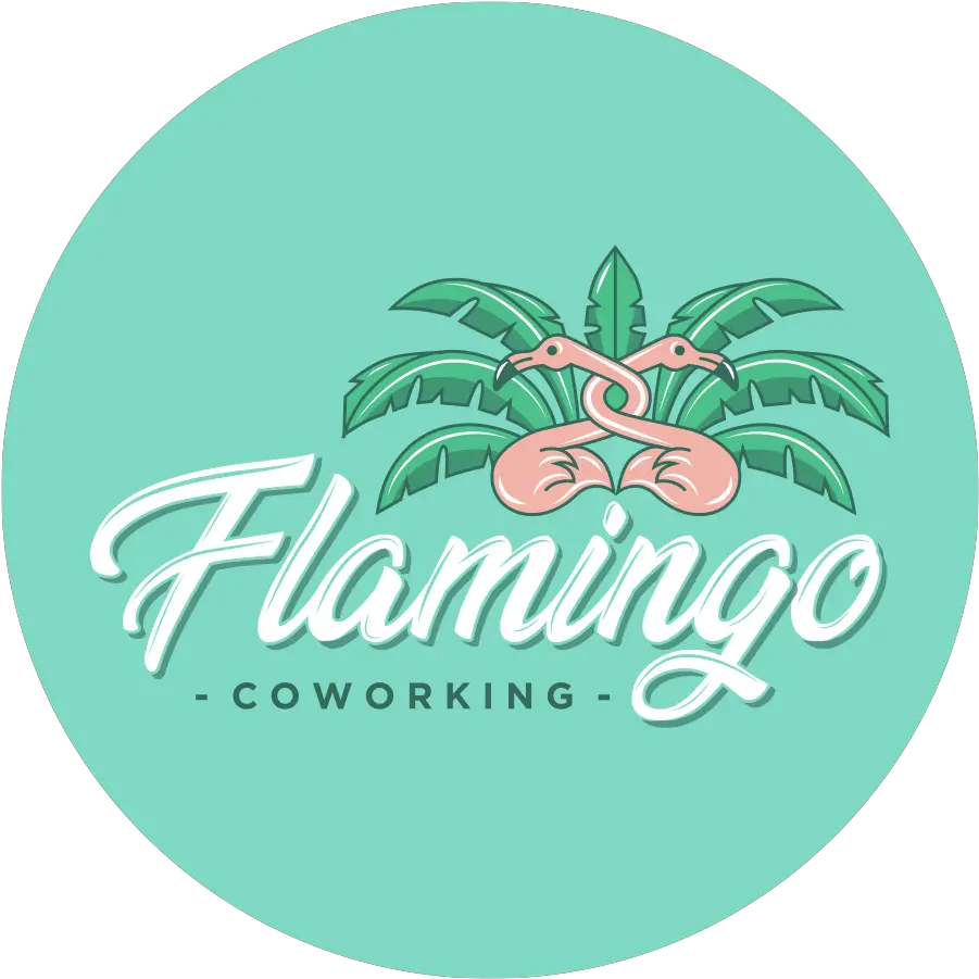  Flamingo Coworking Black Circle Png Flamingo Logo