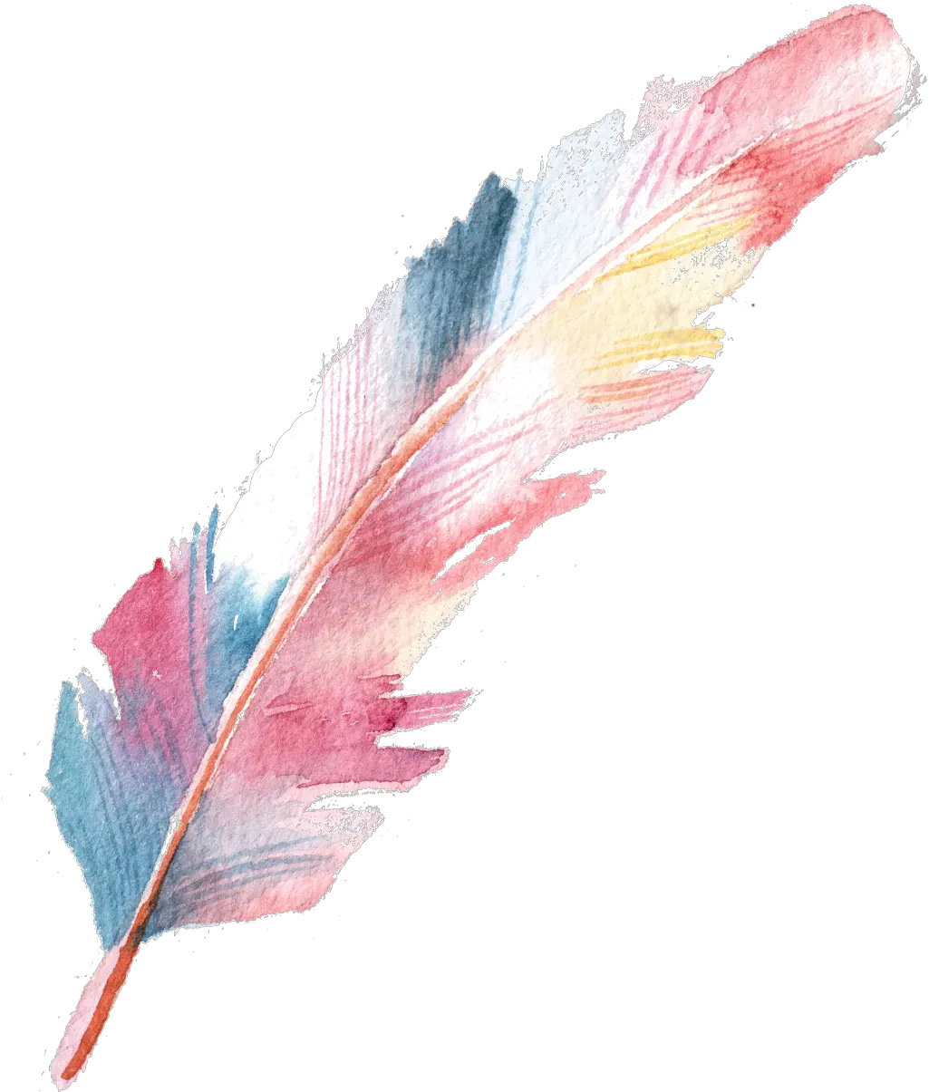  Download Feather Colorful Drawing Watercolor Handpainting Png Transparent Background