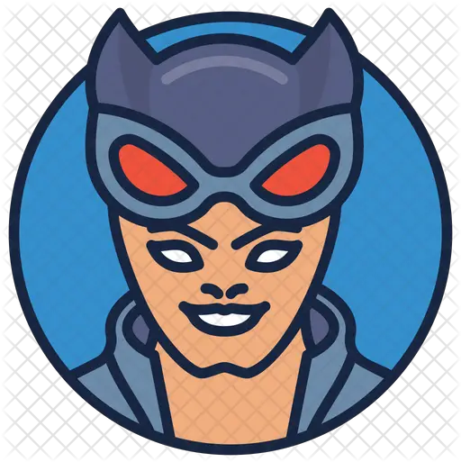  Catwoman Icon Of Colored Outline Style Illustration Png Catwoman Png