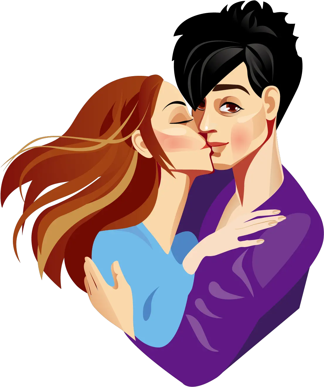  Woman Kiss Hug Kiss Men And Women Png Hug Png