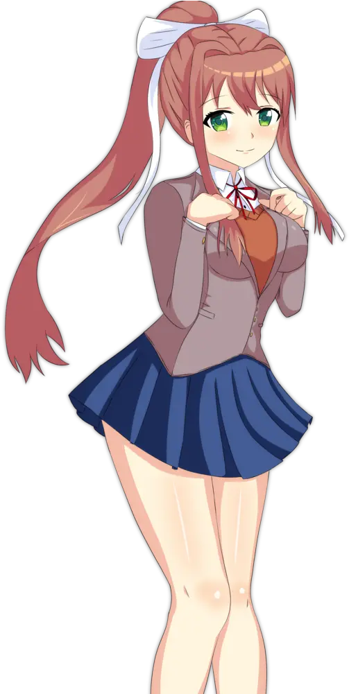  Monika Ddlc Por Wirpem Dibujando Cartoon Png Monika Png