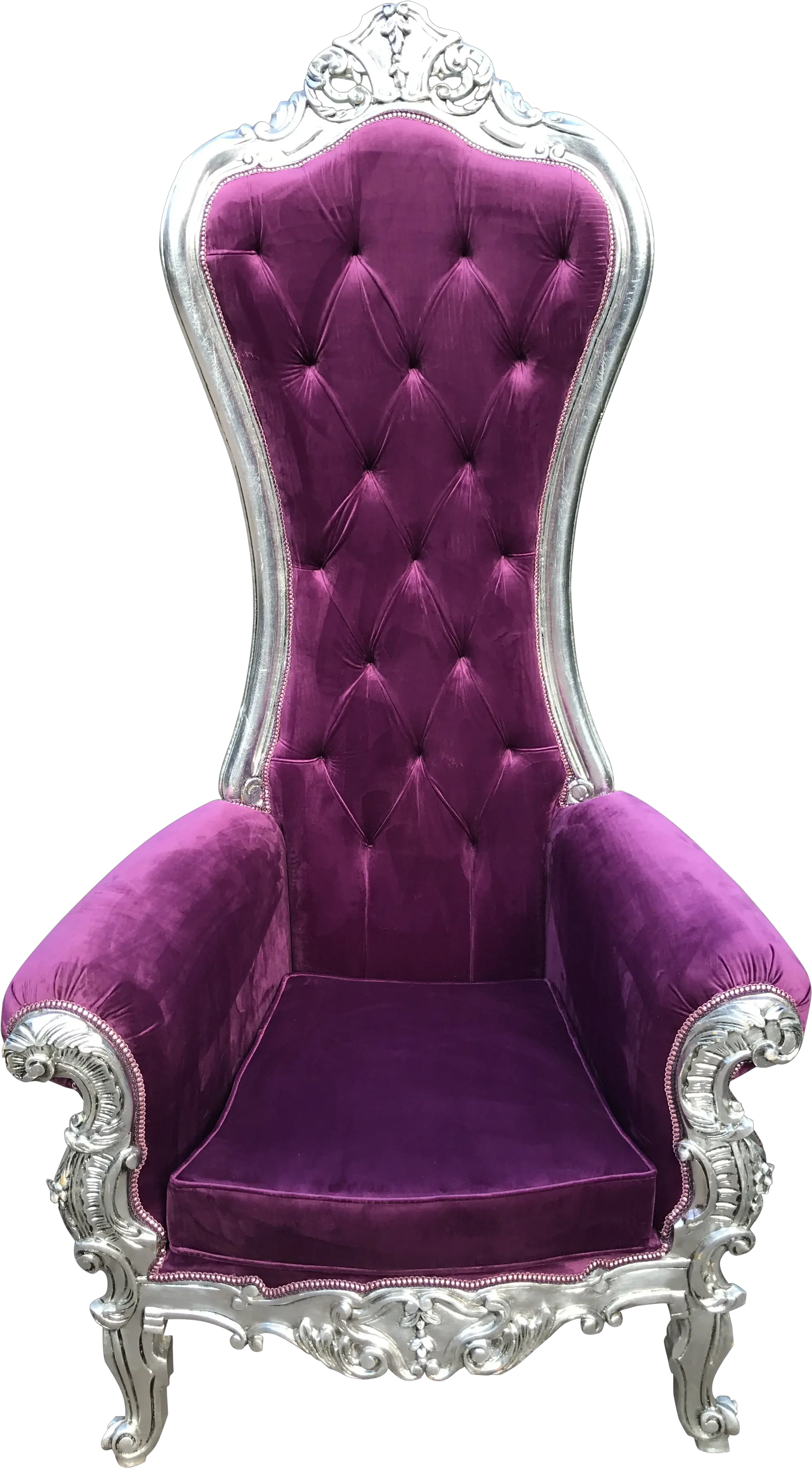  Baroque Style Tufted Purple Velvet Throne Chair Throne Png Throne Chair Png