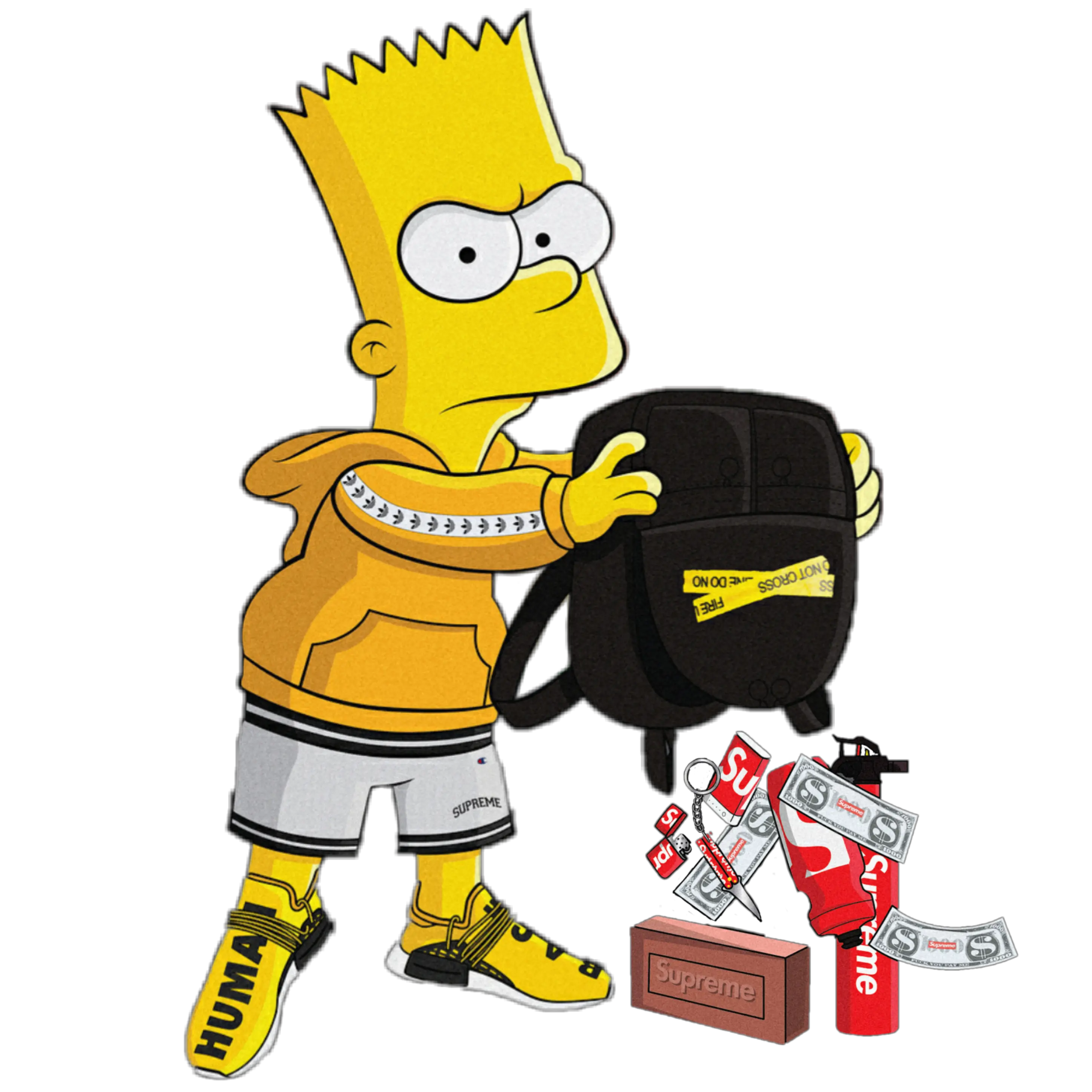  Bape Cool Simpson Drawings Supreme Bart Simpson Transparent Png Bape Logo Png