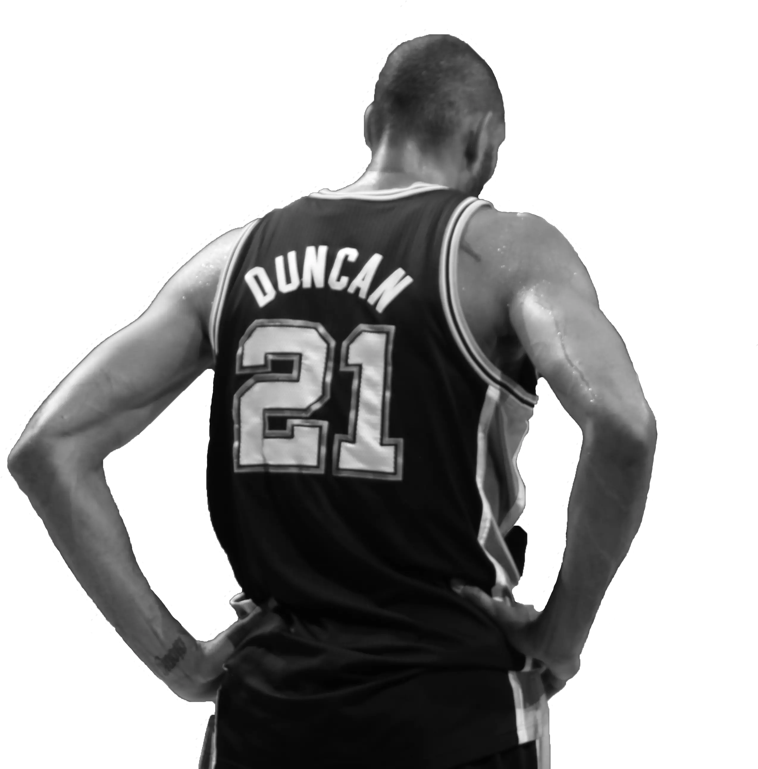  Png Spurs Prepare For Post Tim Duncan Black And White Spurs Png