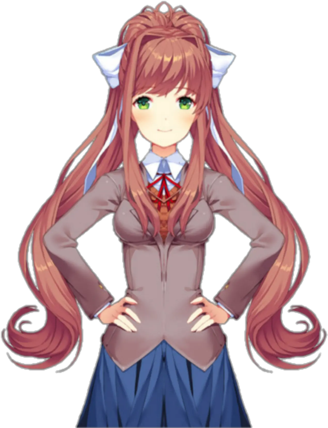  This Is A Transparent Monika Sticker By Oof Ddlc Monika Minecraft Skin Png Oof Transparent