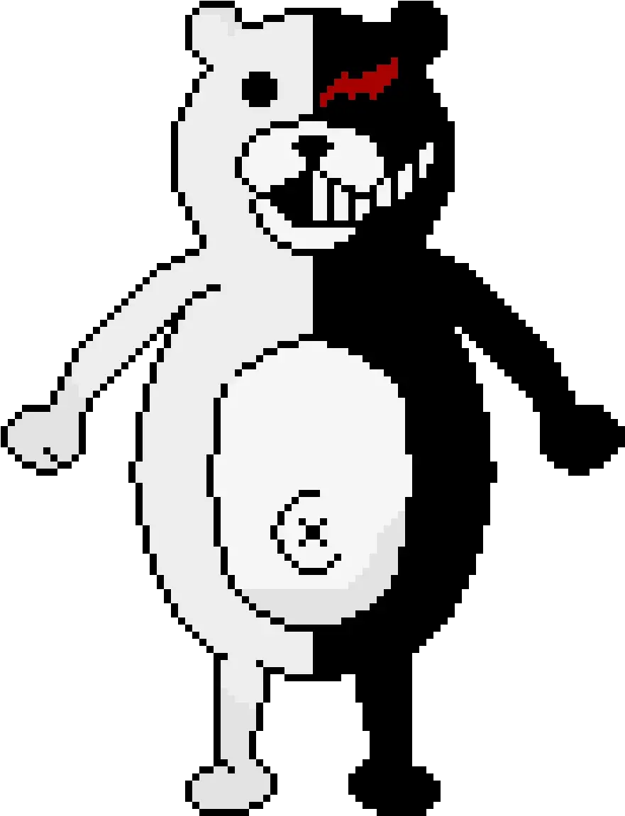  Pixilart Dangan Monokuma By Rainblossom Penguin Png Monokuma Png