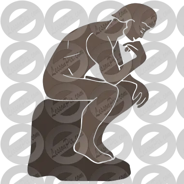  Thinker Stencil For Classroom Therapy Use Great Thinker Kneeling Png The Thinker Icon