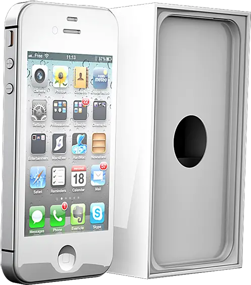  Iphone 4s And His Box Black White By Icevalley 3docean Camera Phone Png Iphone 4s Safari Icon White