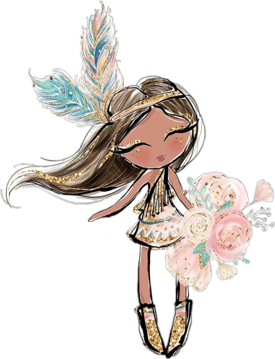  Watercolor Indian Pocahontas Sticker By Stephanie French Terry India Png Pocahontas Png