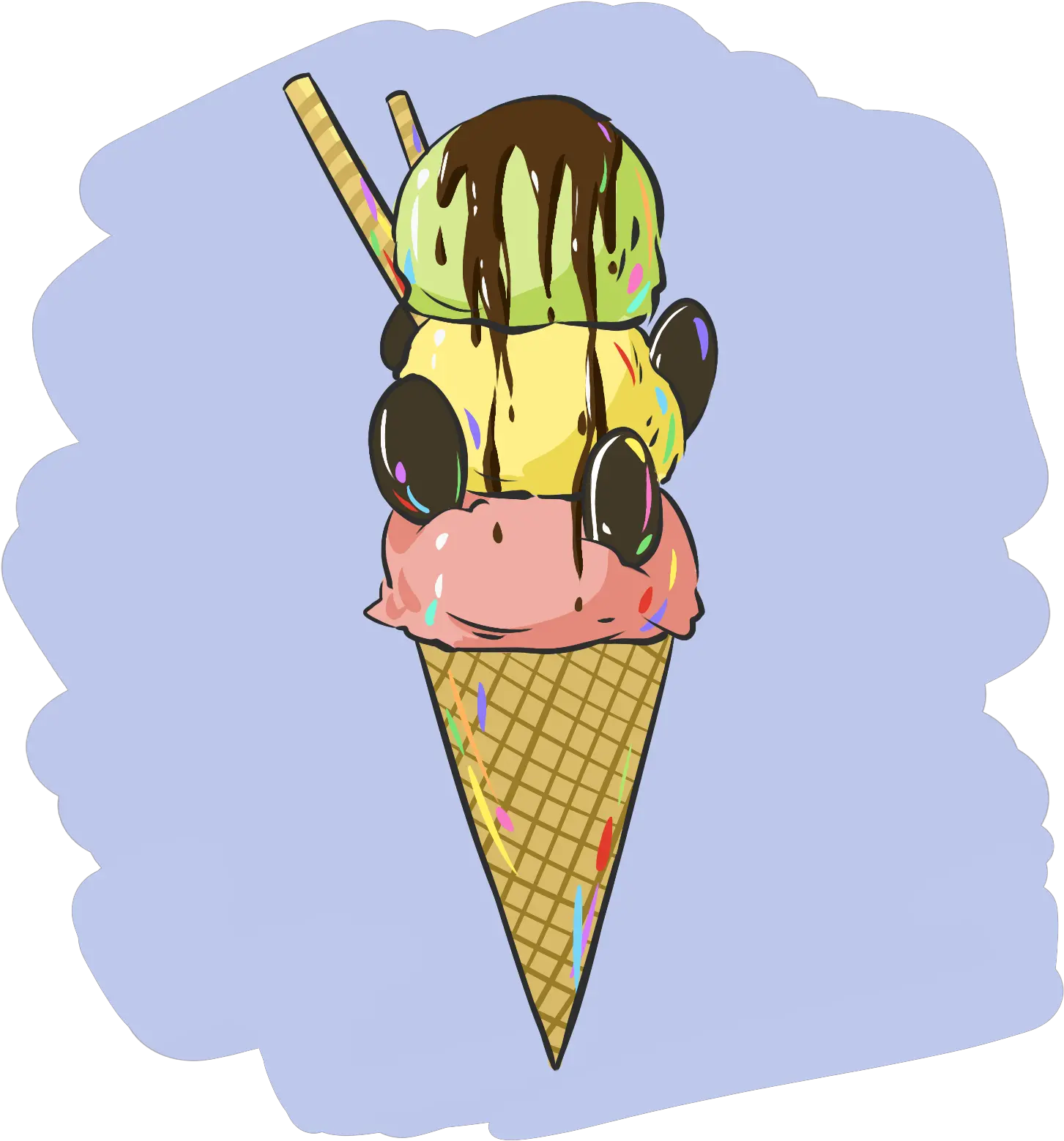  Ice Cream Cone Biscuit Chocolate Sauce Food Png Sauce Png