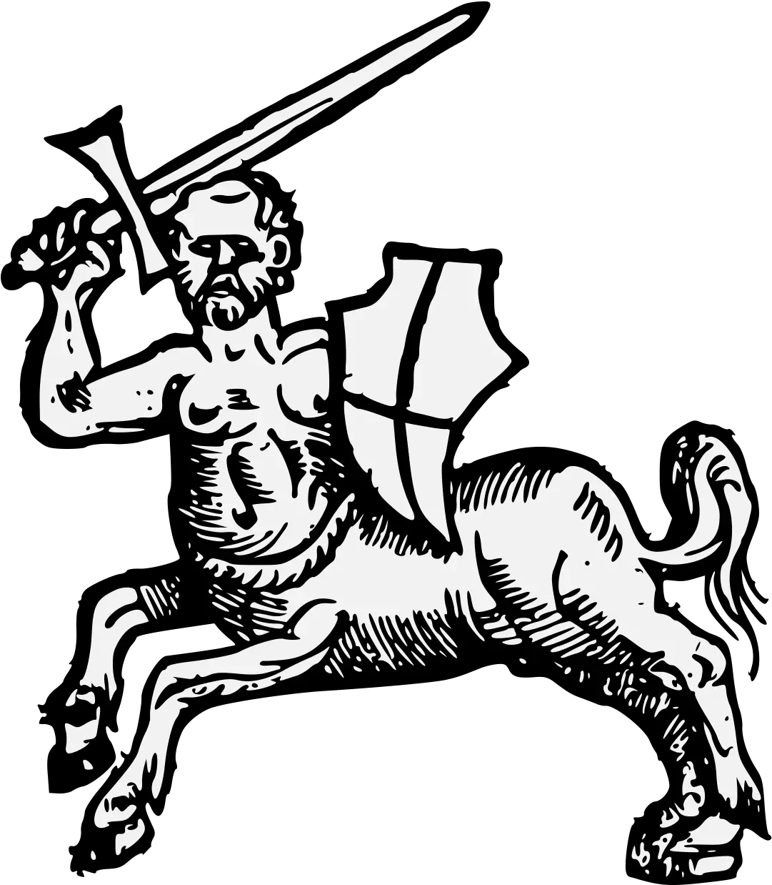  Centaur Traceable Heraldic Art Illustration Png Centaur Png