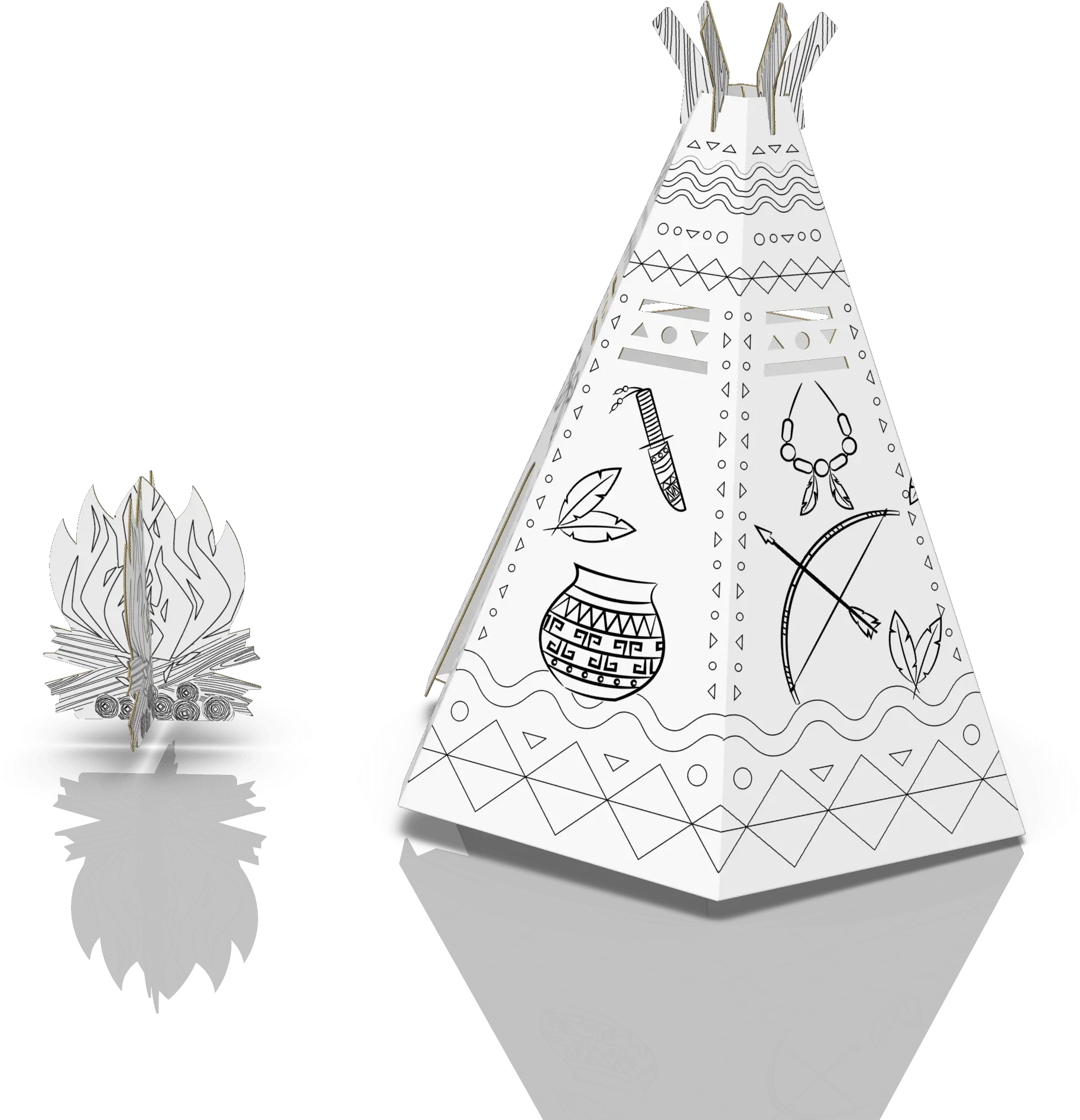  Colour In Teepee Cardboard Magic Illustration Png Teepee Png