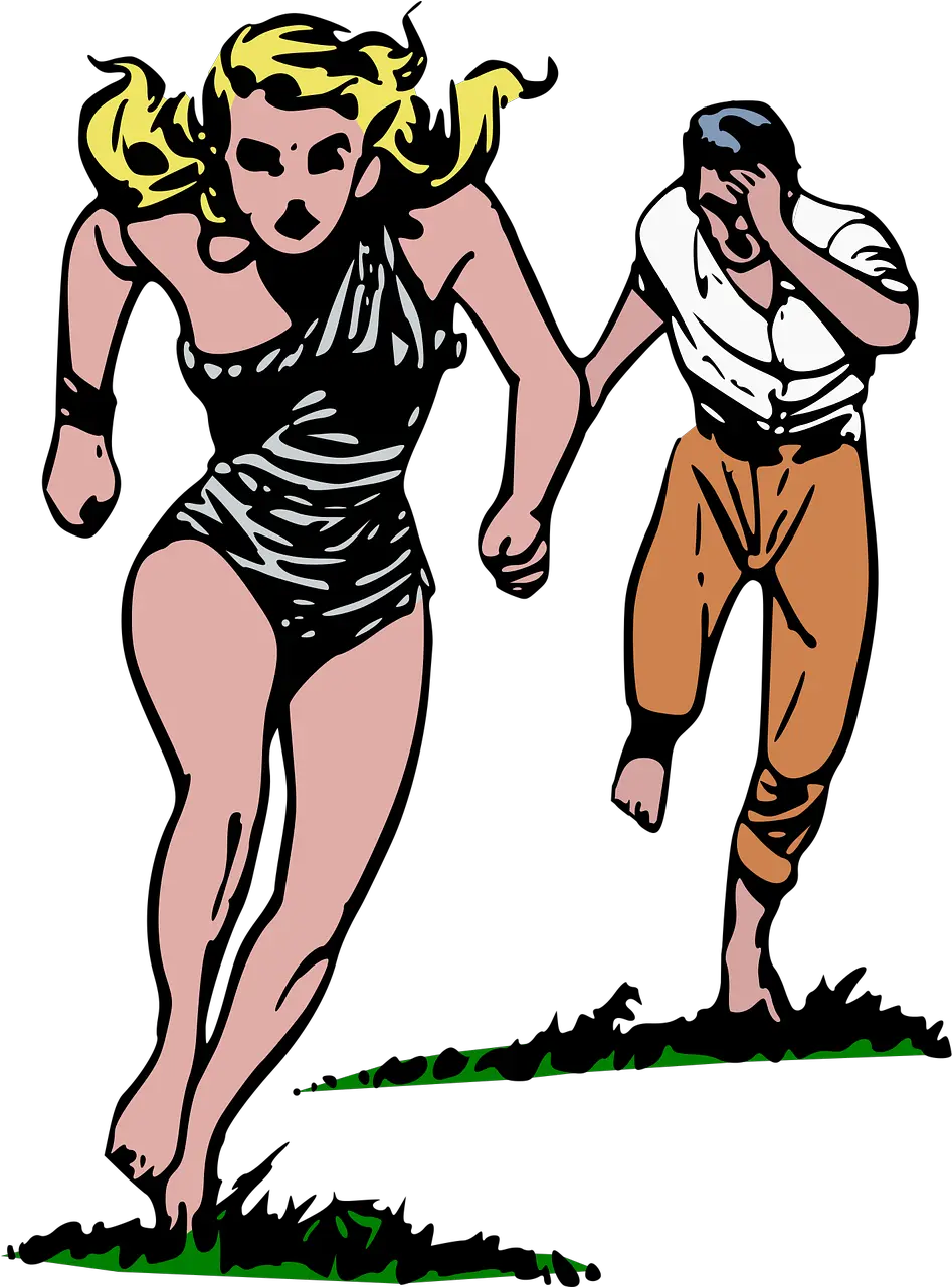  Cave Girl Chase Comics Guy Chasing After A Girl Cartoon Png Chase Png