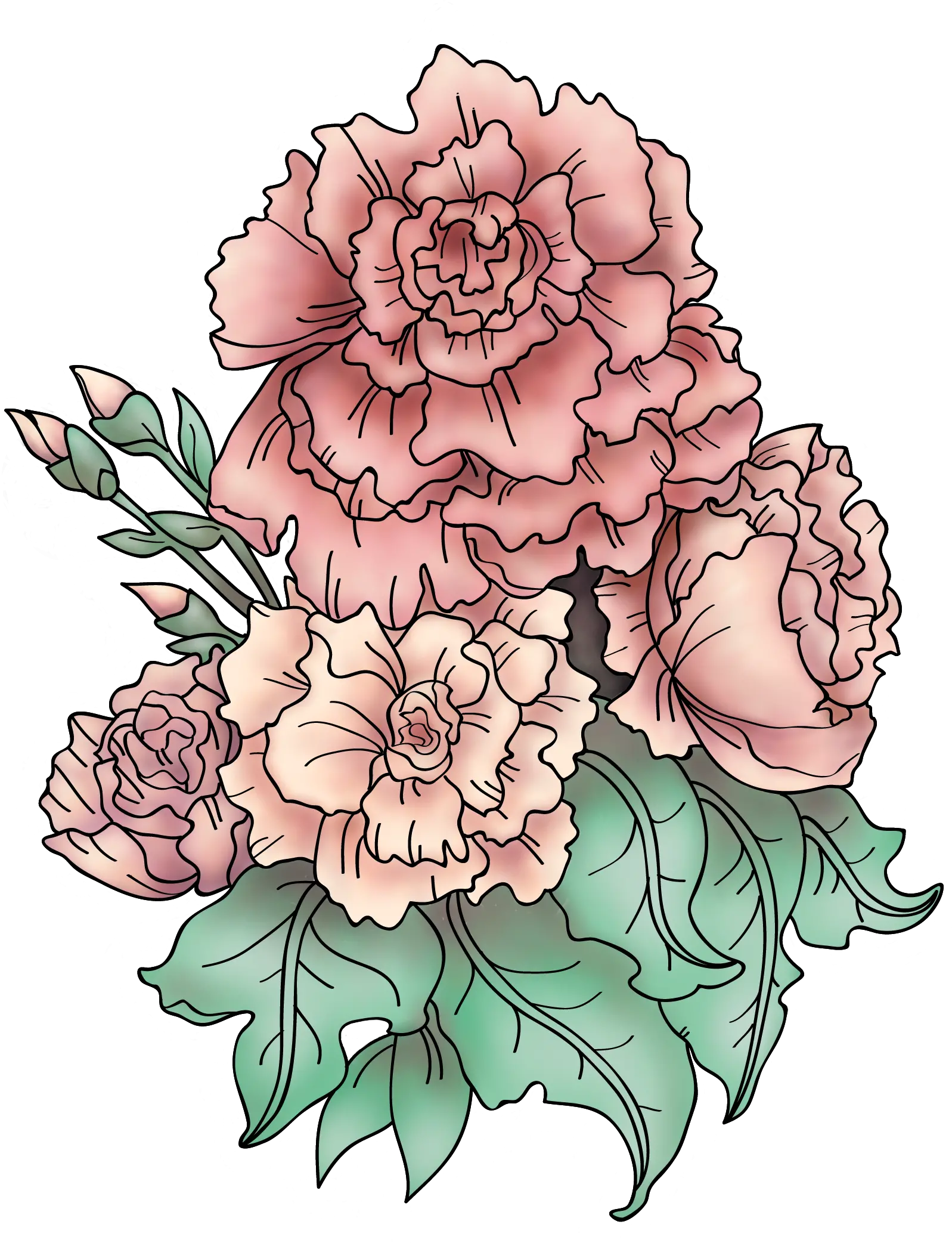  Download Tattoo Design Based Carnation Flower Carnation Tattoo Meaning Png Mom Tattoo Png