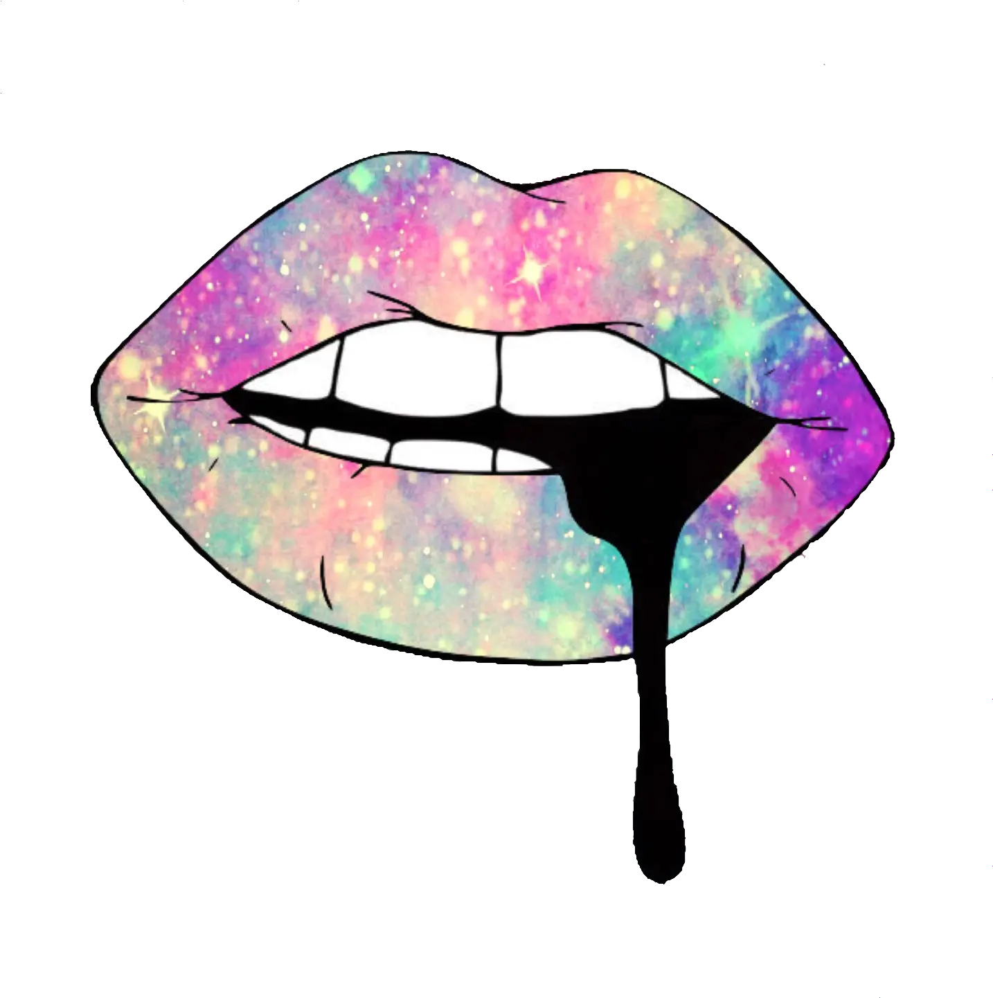  Lips Colorful Neon Aesthetics Tumblr Png Glitter Clipart