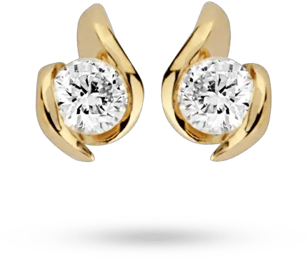  9 Carat Gold 025ct Wrapped In Love Diamond Earrings Png Earring