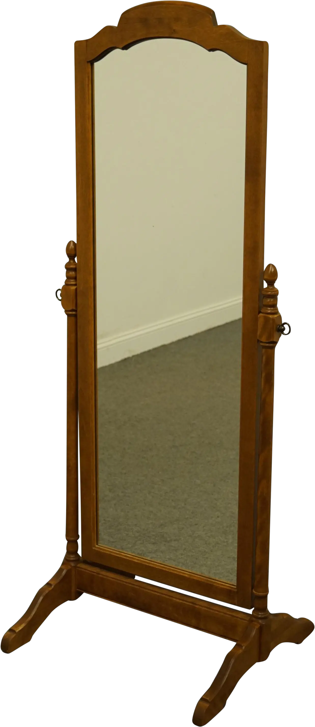  Ethan Allen Heirloom Nutmeg Maple Standing Floor Mirror Furniture Png Mirror Png