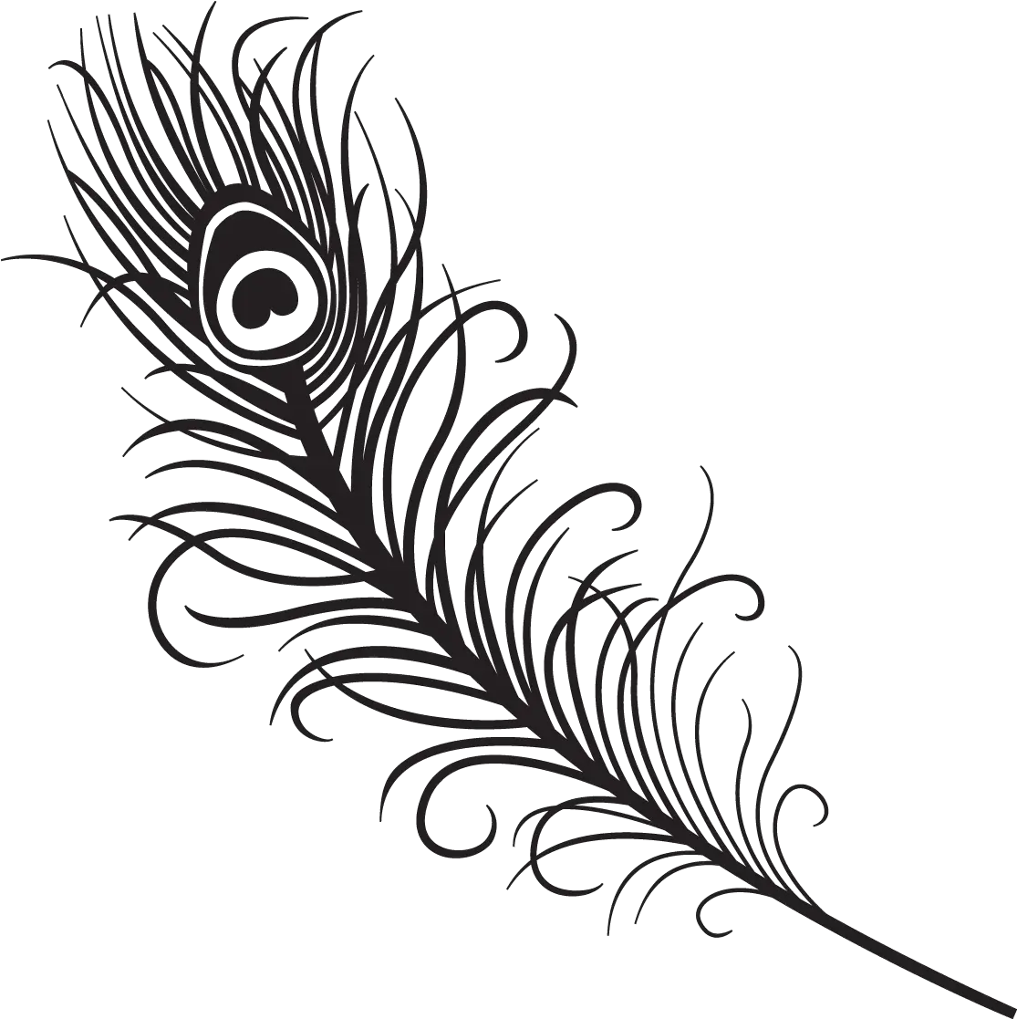  Clipart Peacock Feather Logo Peacock Feather Black And White Png Feather Logo