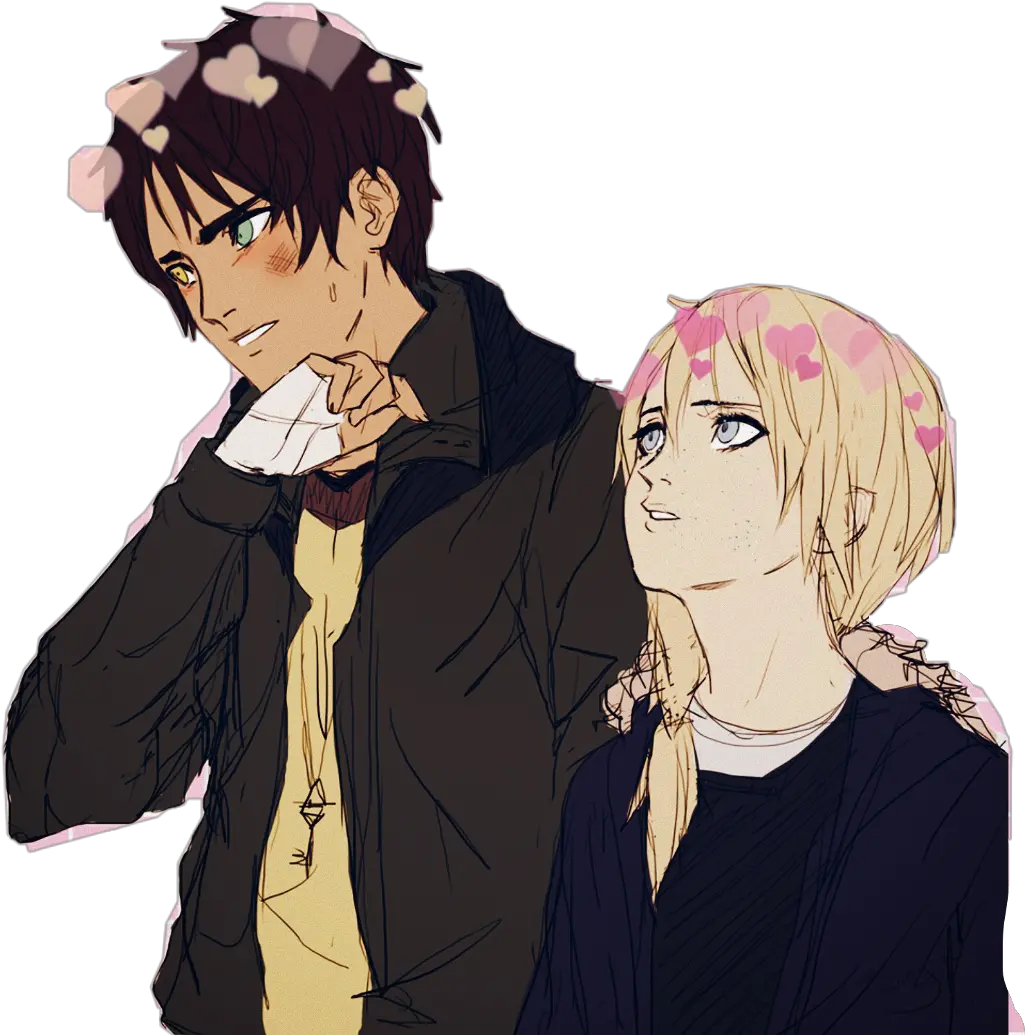  And Krista Transparent Cartoon Historia X Eren Png Eren Png