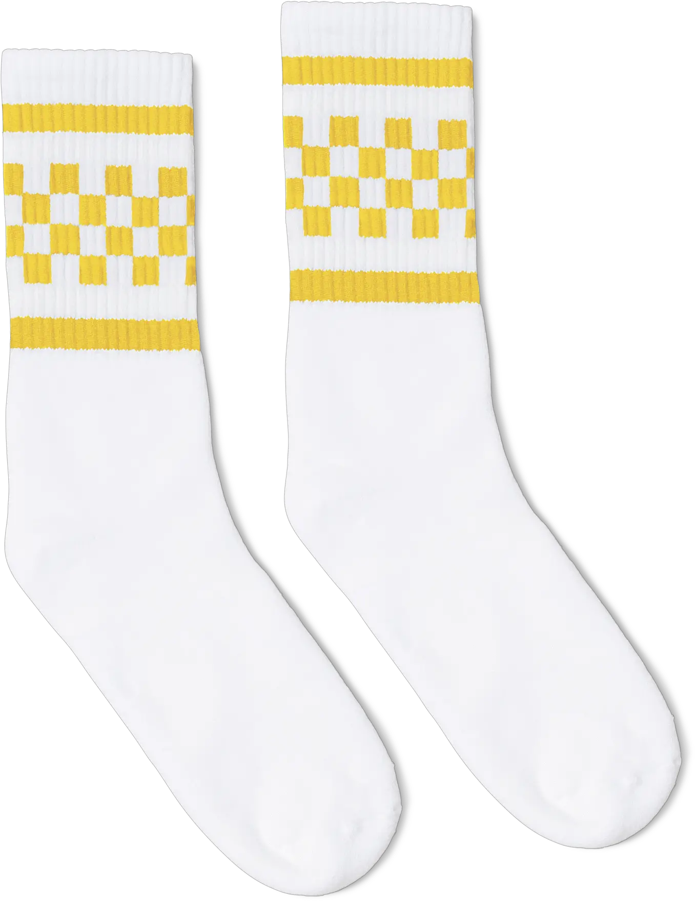  Yellow Checker Tube Socks Yellow Checkered Socks Png Sock Png