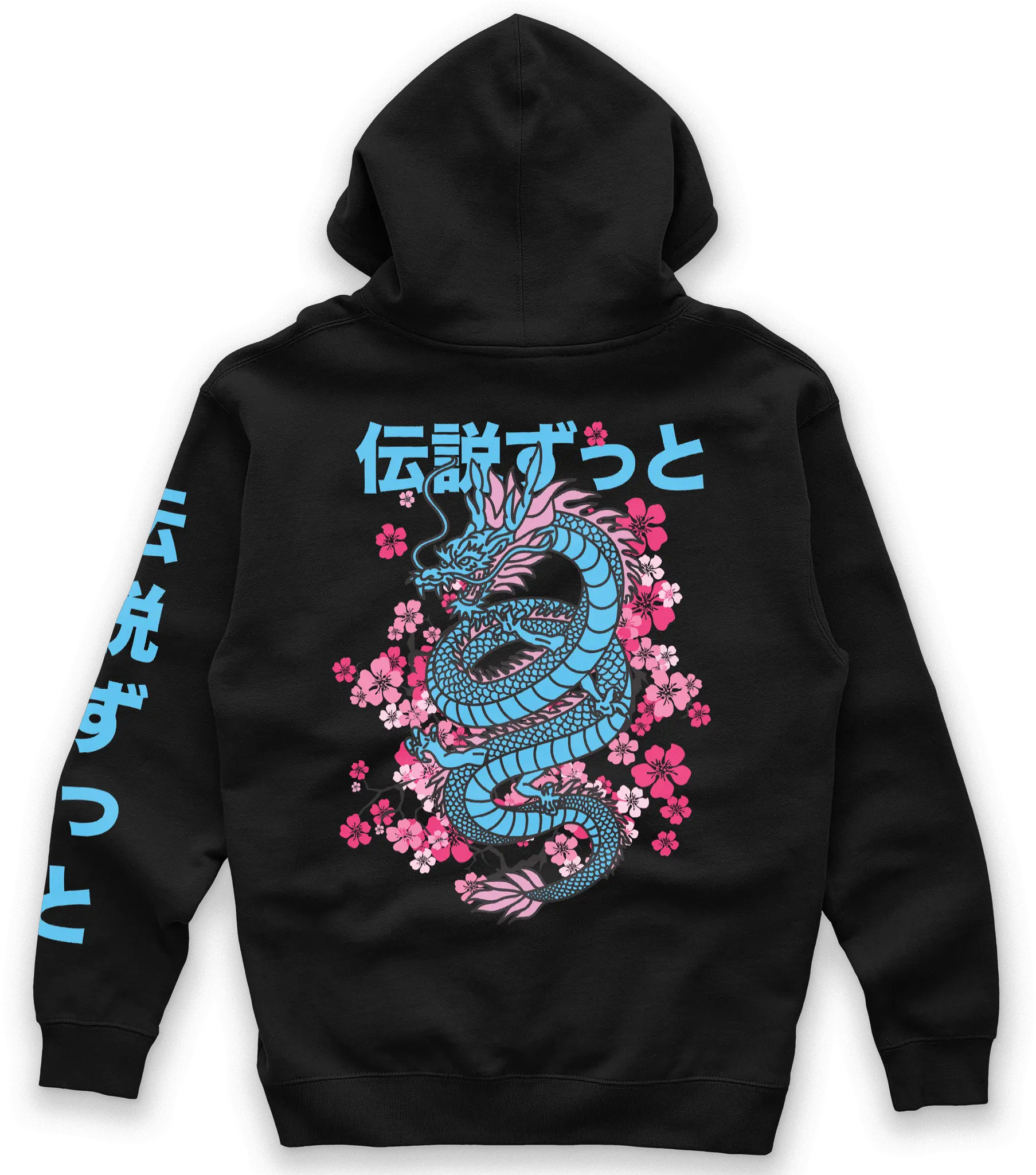  Blossom Dragon Hoodie Black Png Kaneki Icon