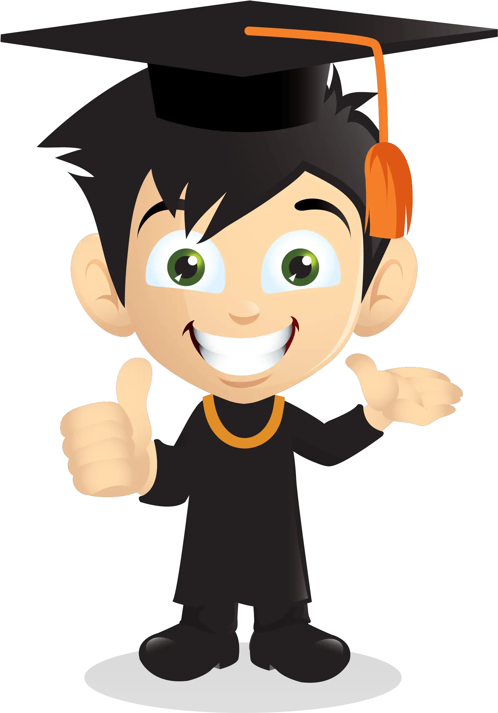  Cartoon Smiling Graduation Boy Png Download Vector Grad Hat