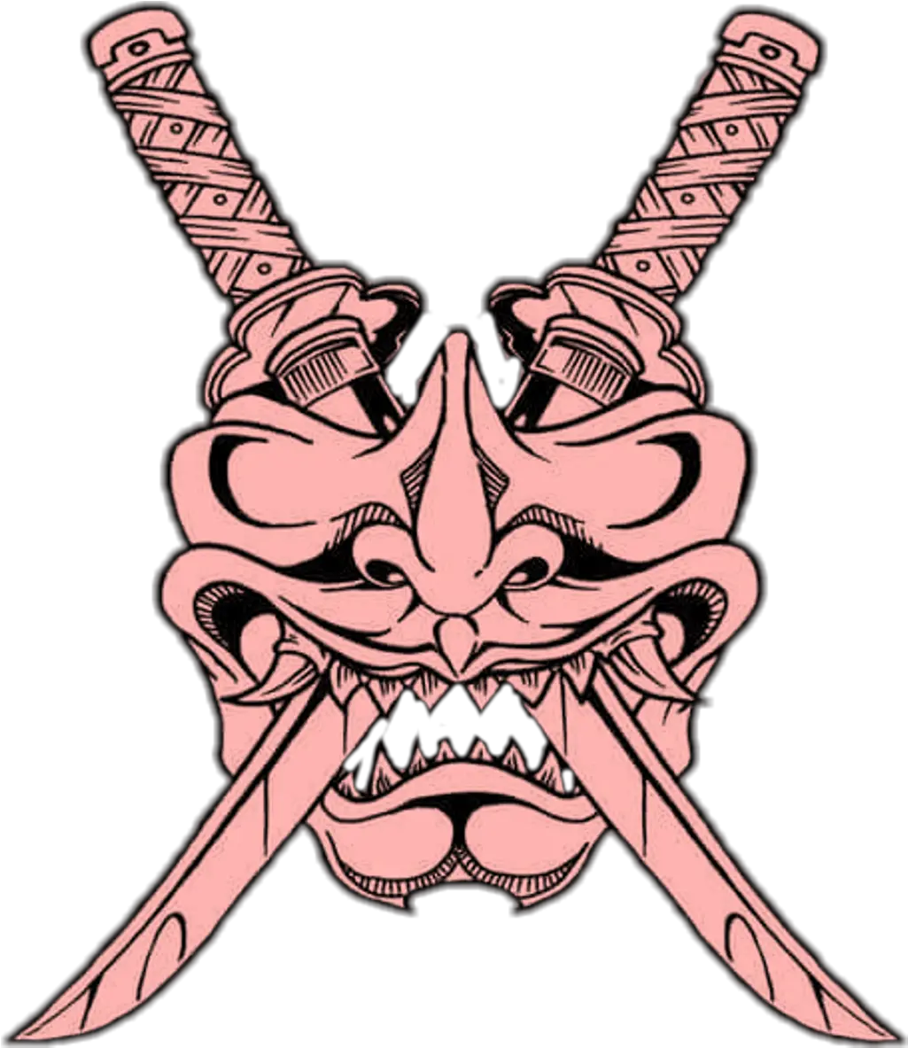  Hannya Oni Mask Tattoo Simple Png Oni Mask Png