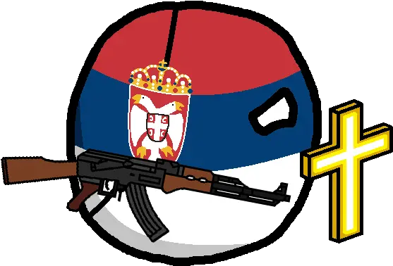  Download Serbia With A Cross And An Ak Serbia Countryball Png Ak 47 Png