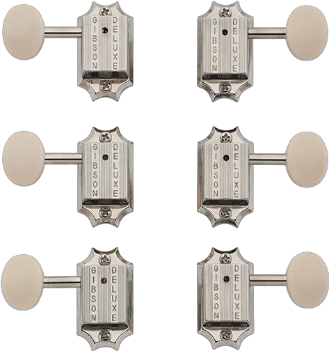  Gibson Tuning Gibson Deluxe White Button Tuner Set Vintage Nickel Png Guitar Tuner Icon