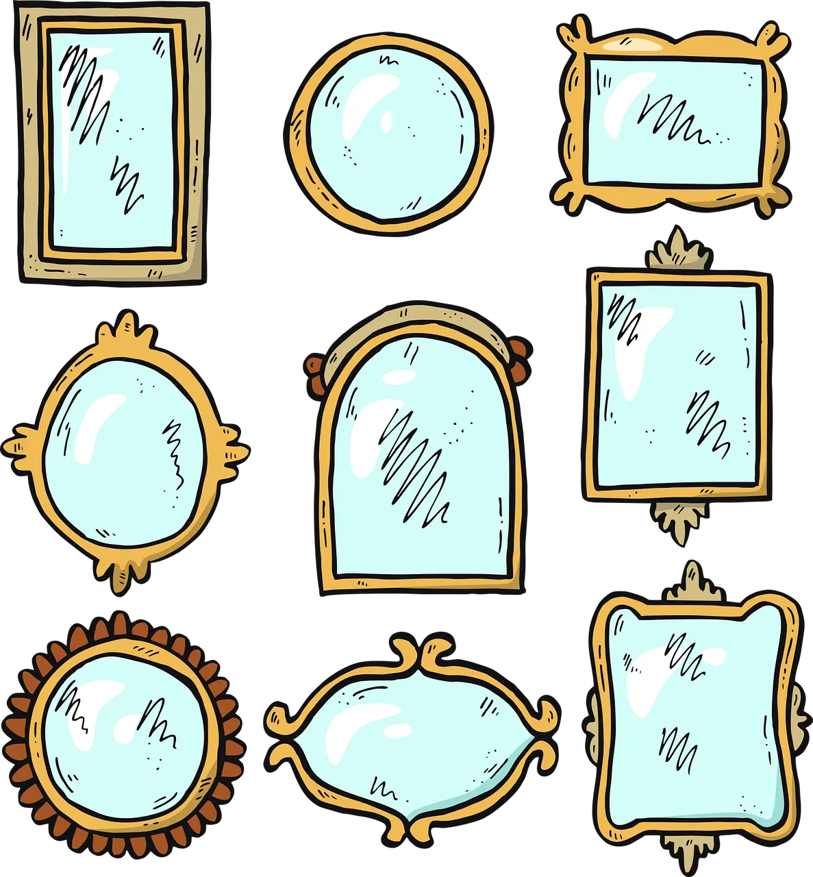  Mirror Icons Free Vector Graphic On Pixabay Decorative Png Mirror Icon