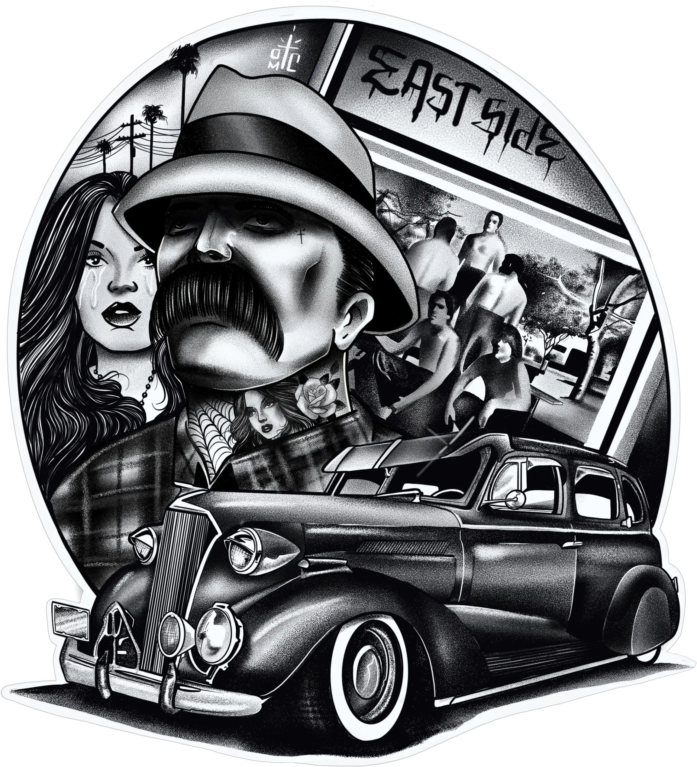  Lowrider Girl Face Mask The Old Man Capone Png