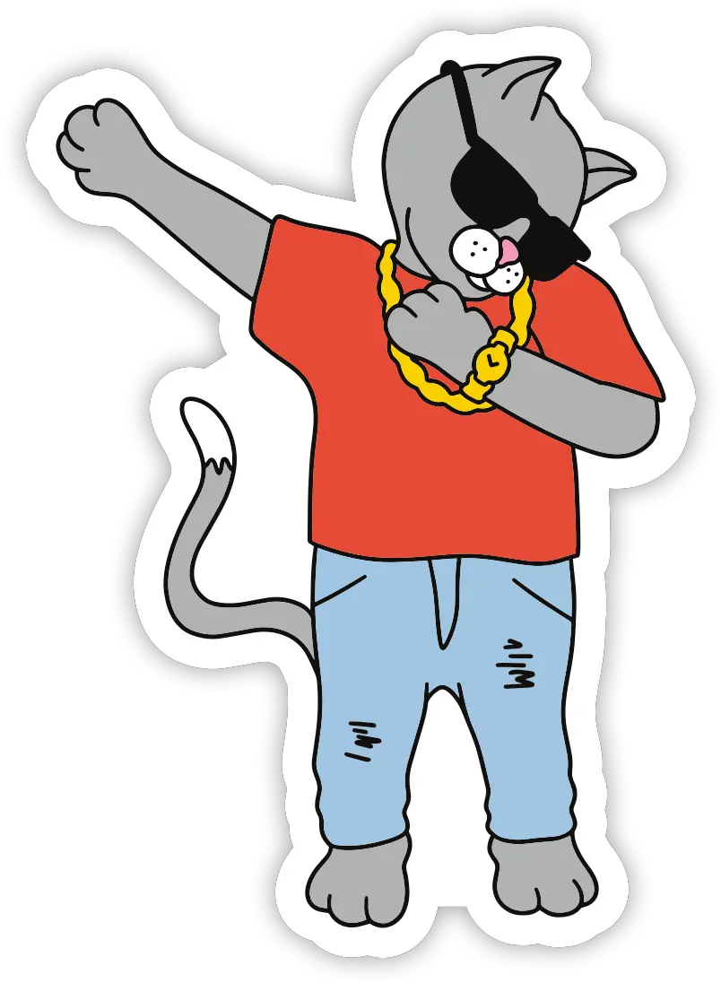  Cool Cat Dab Sticker Cartoon Png Dab Png