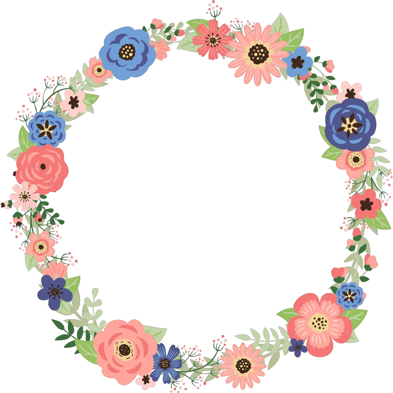  Clipart Anchor Floral Transparent Coral And Navy Floral Png Floral Transparent