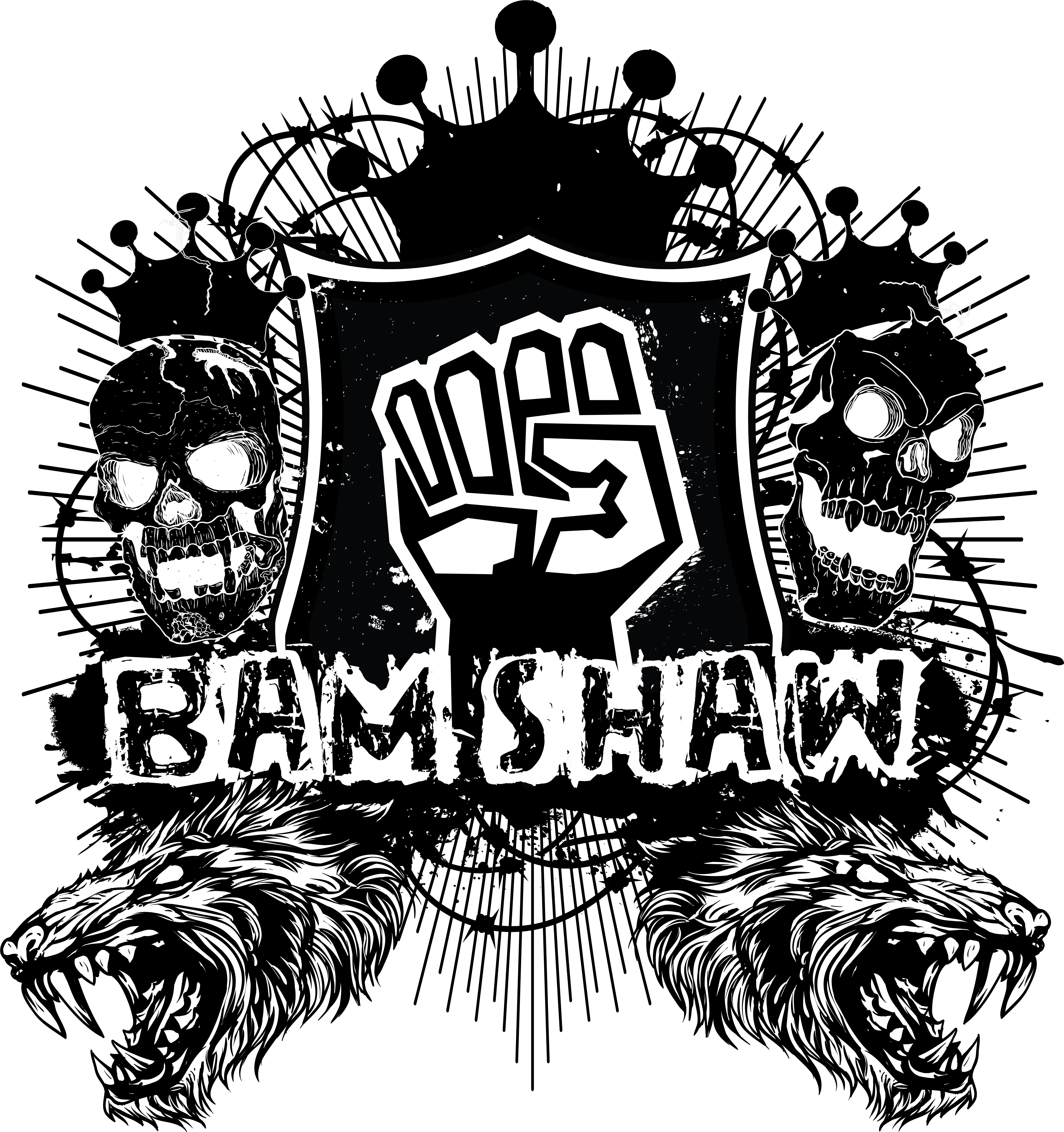  Download Bam Out Bamshawskullwolf Skull And Flowers Png Dot Bam Png