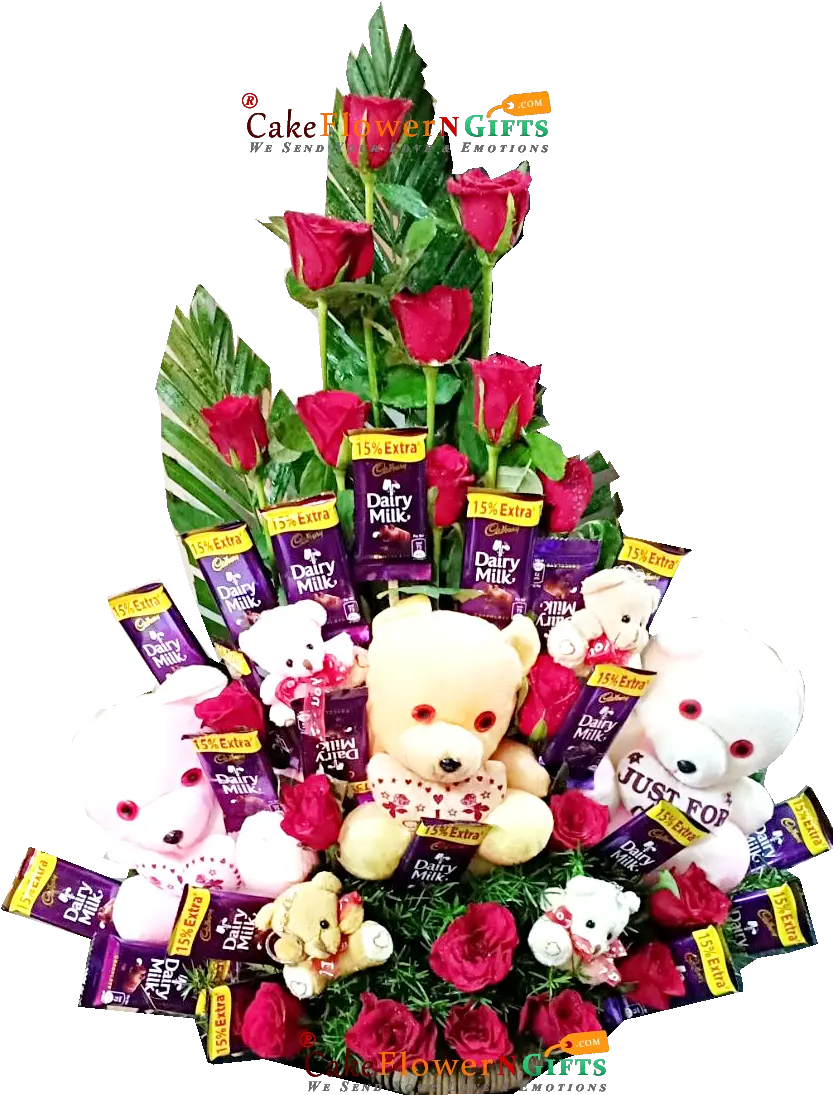  Flower Teddy Chocolate Bouquet Cakeflowerngiftscom Chocolate Bouquet Png Bouquet Png