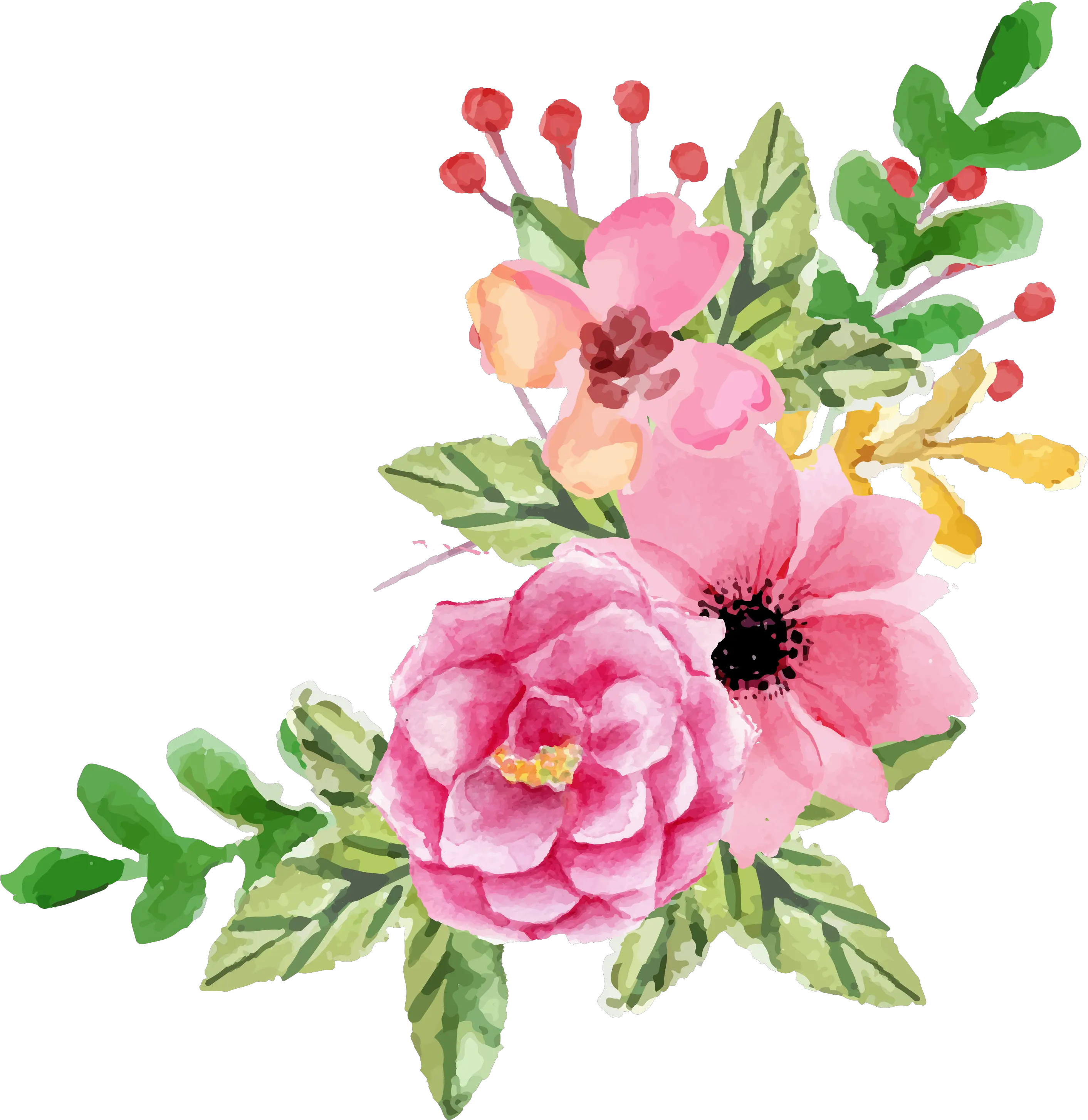  Peony Simple Transparent Png Clipart Pink Watercolor Flower Transparent Background Peonies Png