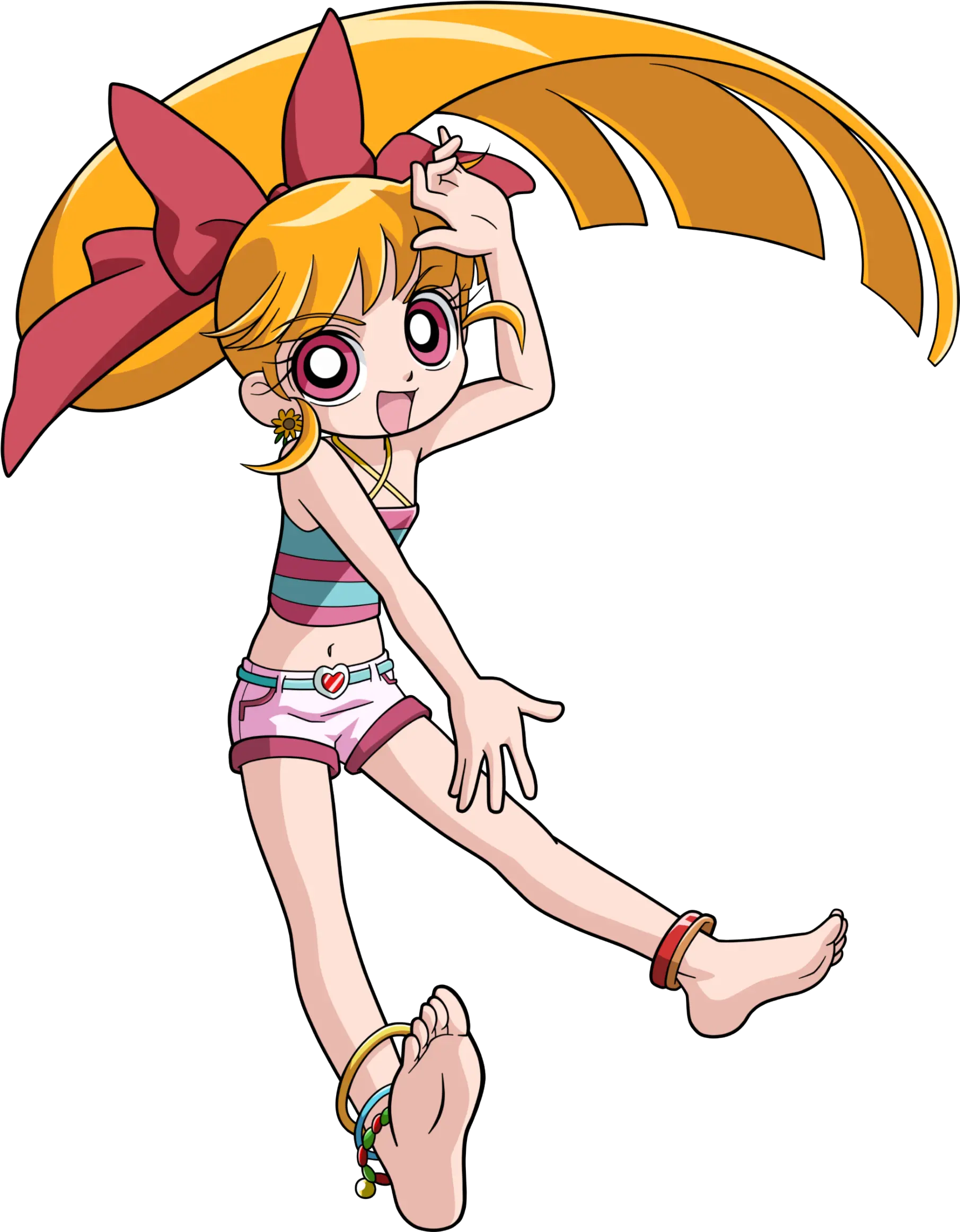  Download Powerpuff Girls Z Blossom Pj Pose Powerpuff Girls Powerpuff Girl Blossom Anime Girl Png Feet Png