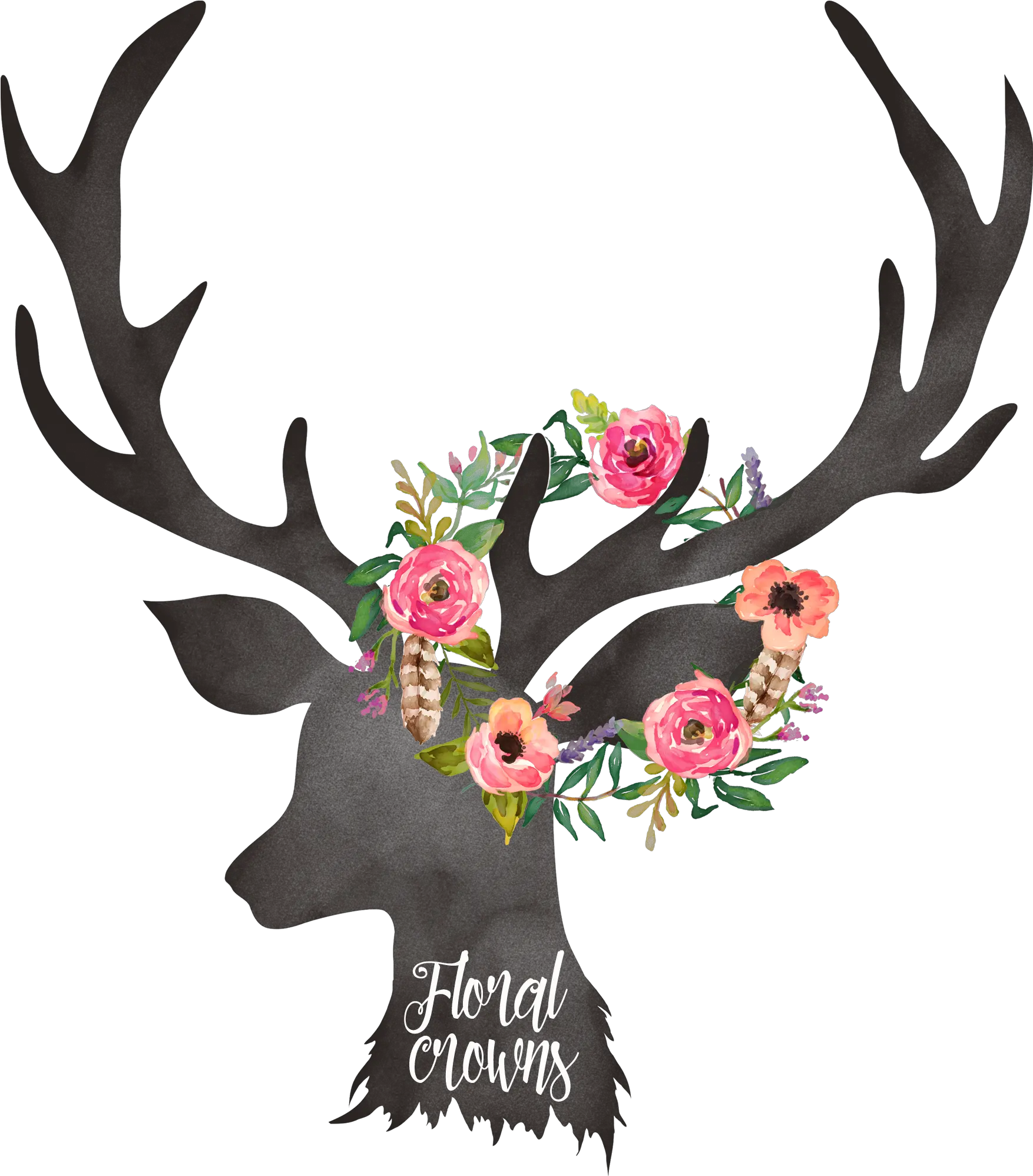  Floral Deer Antlers Png Download Deer Antlers With Flowers Antlers Png