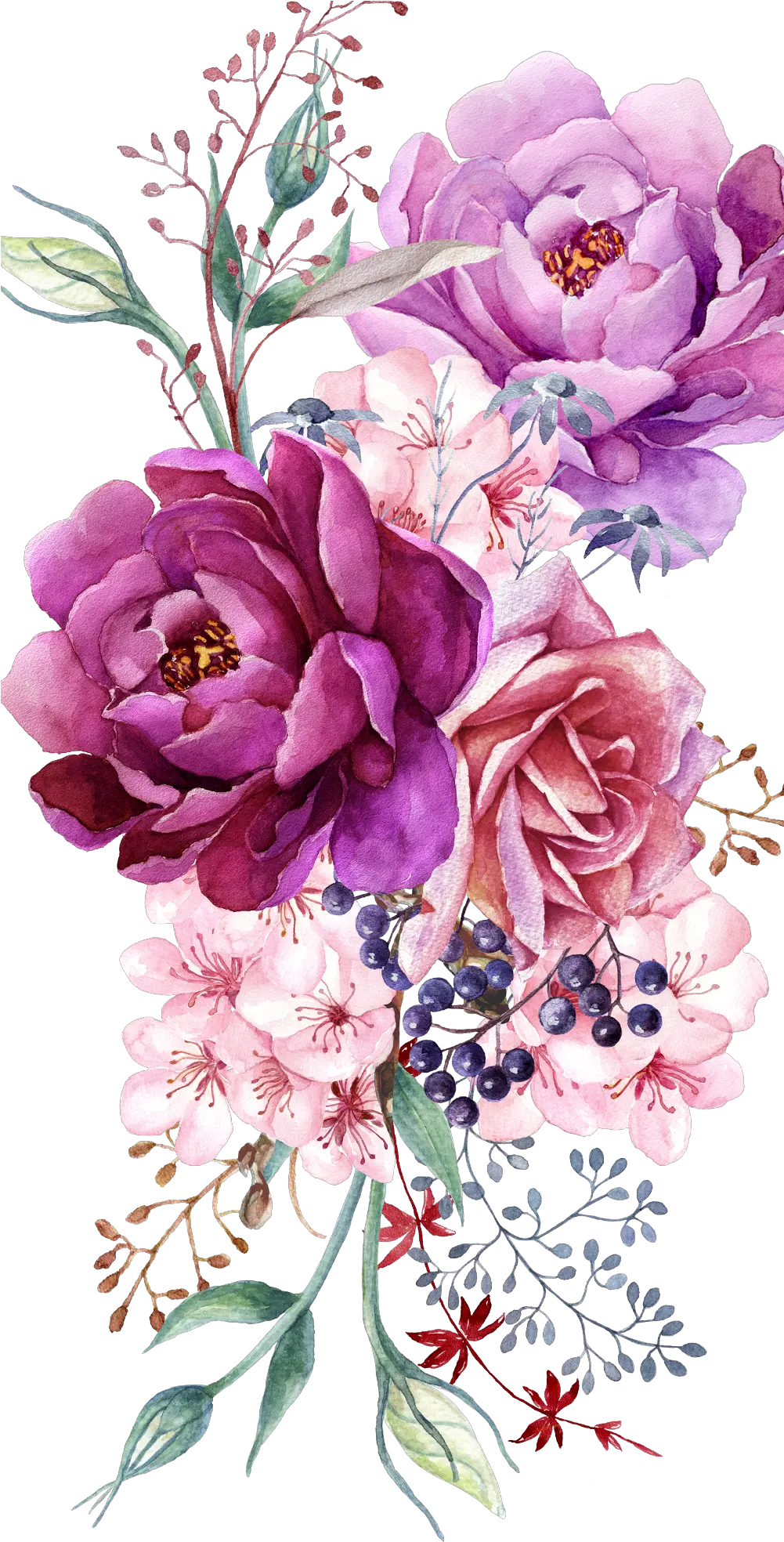  Purple Peony Floral Bouquet Casetify Iphone Flowers Purple Peony Watercolor Png Peonies Png