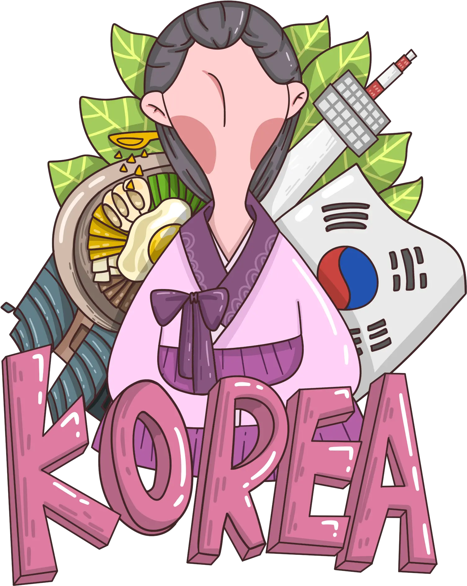  Cartoon Creative Tidal Korean Element Png Tidal Png