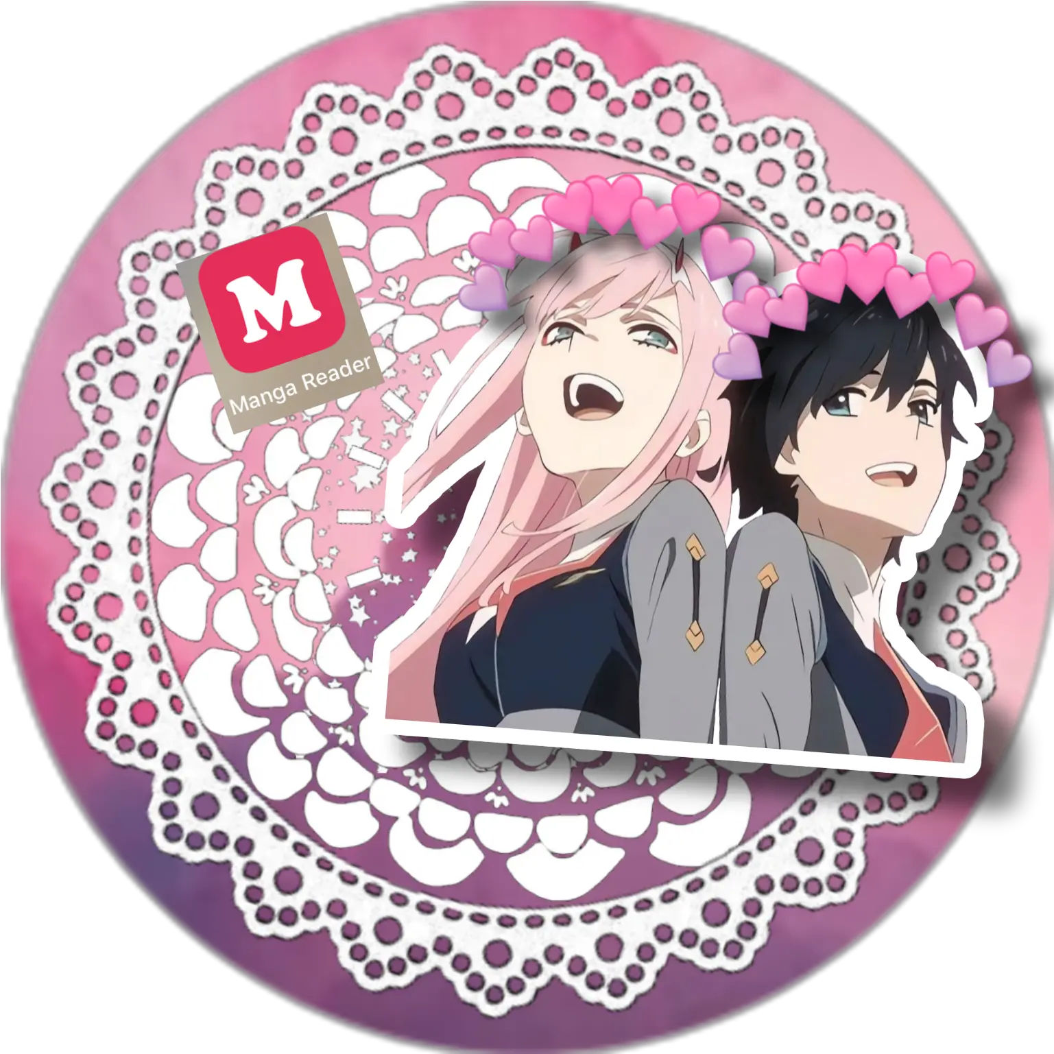  Anime Manga Reader Hiro And Sticker Girly Png Zero Two Icon