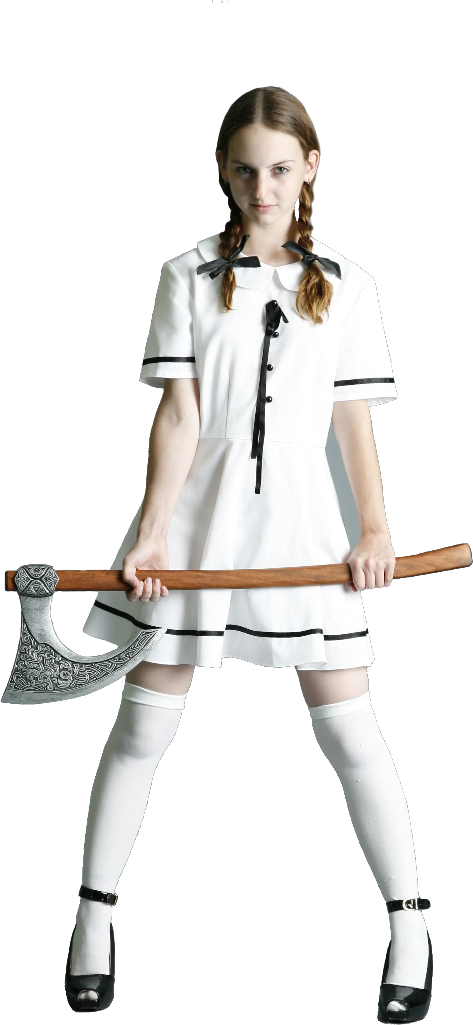  Girl With Axe Cutouts For Women Png Axe Transparent Background